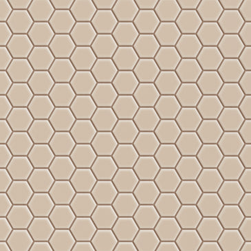 1" Hexagon Sheeted Original Ceramic Mosaic Tile in Sweet Pea Matte