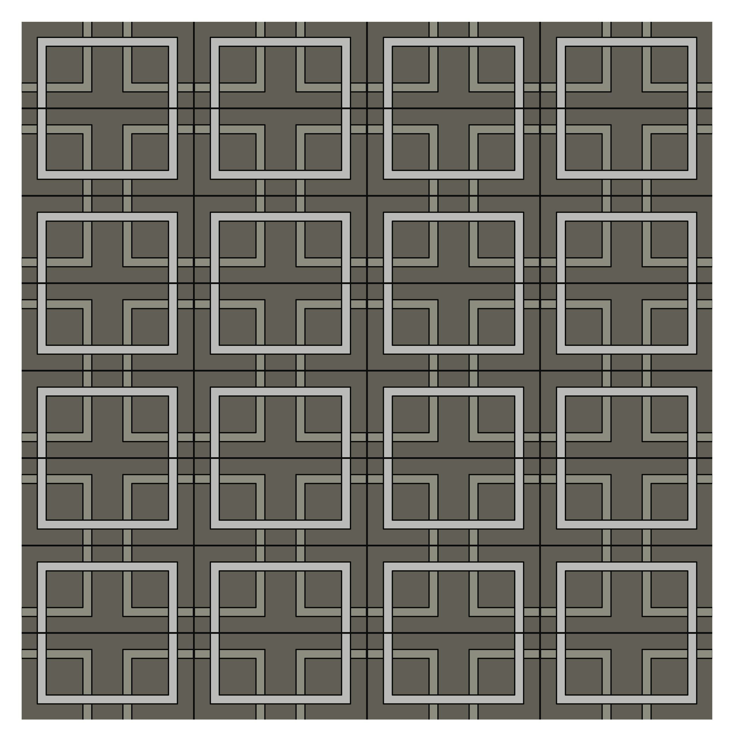 6x12 Handpainted Tile Charleston in Grey Motif