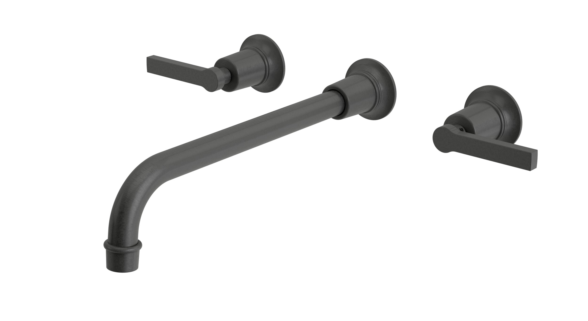 Emerson Two Handle Wall Mount 12" Lavatory Faucet with Classic Lever Handles in Blackened Nickel