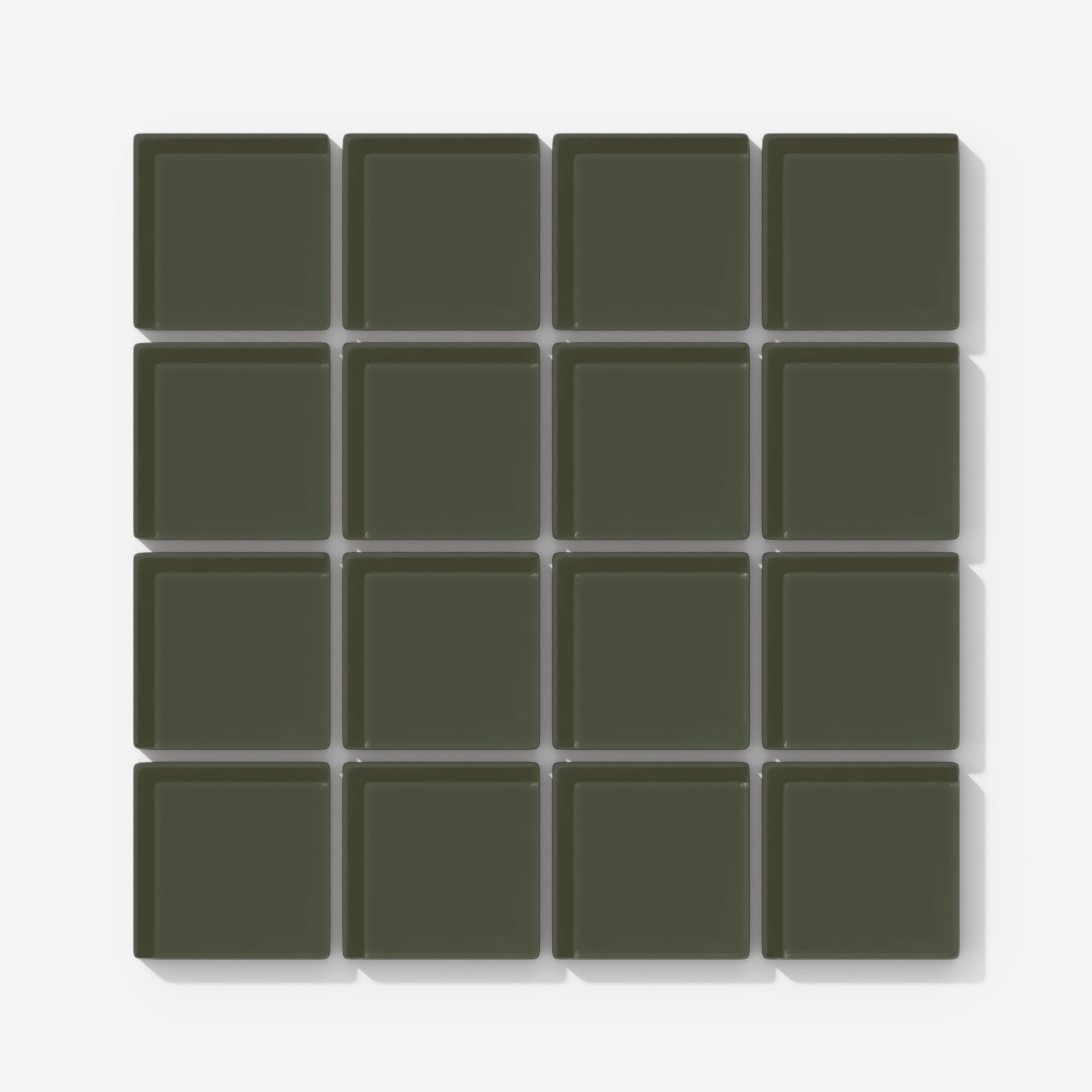 2x2 Straight Set Sheeted Glass Mosaic Tile in Roadrunner Gloss