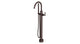 Contour One Handle Floor Mount Gooseneck Bath Trim with Hand Shower and Soft Lever Handle in Architectural Copper