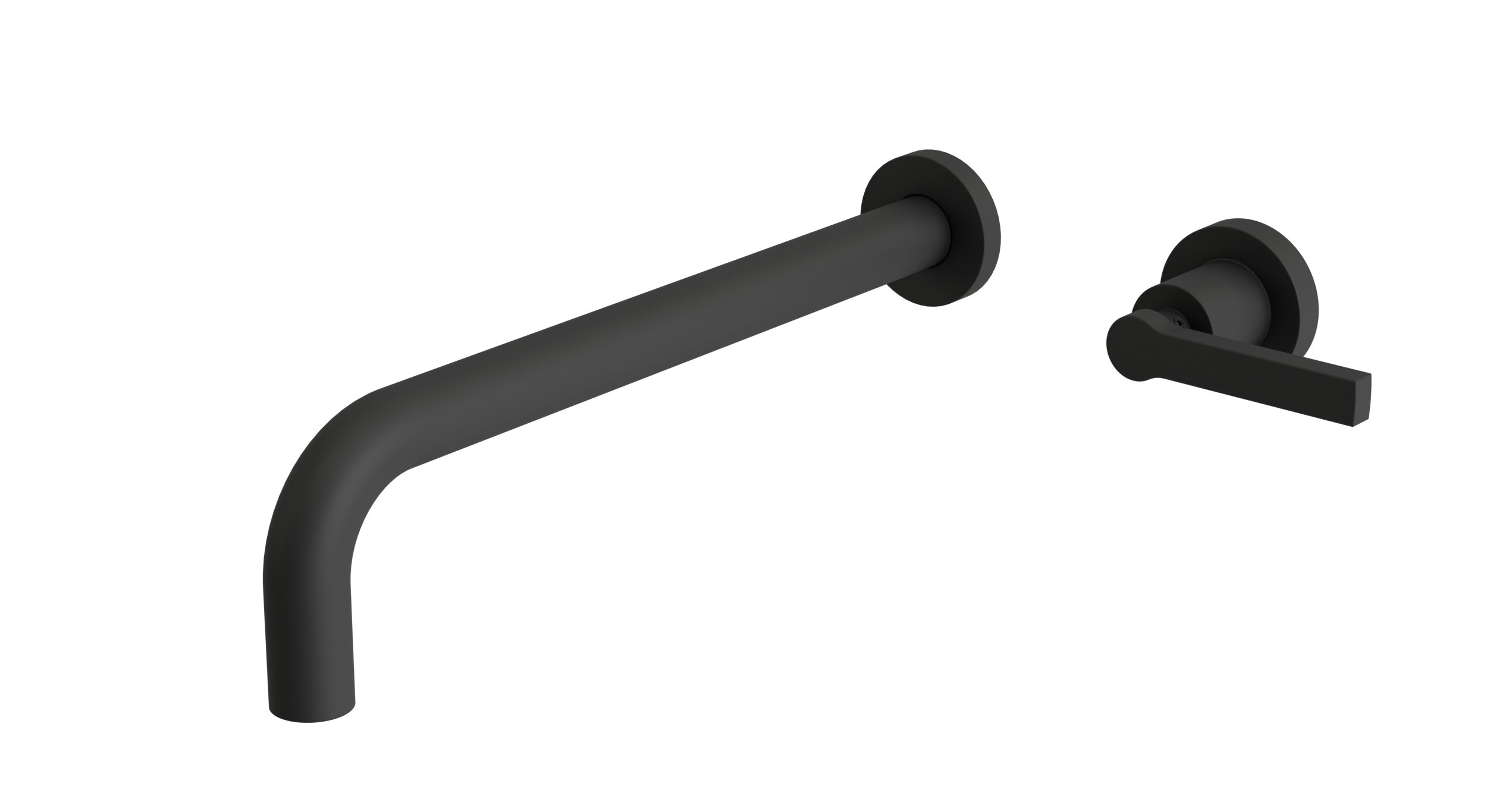 Flatiron One Handle Wall Mount 12" Lavatory Faucet with Linear Lever Handle in Matte Black