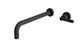 Flatiron One Handle Wall Mount 12" Lavatory Faucet with Linear Lever Handle in Matte Black