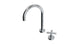 Contour One Handle Deck Mount Gooseneck Lavatory Faucet with Soft Cross Handle in Polished Chrome