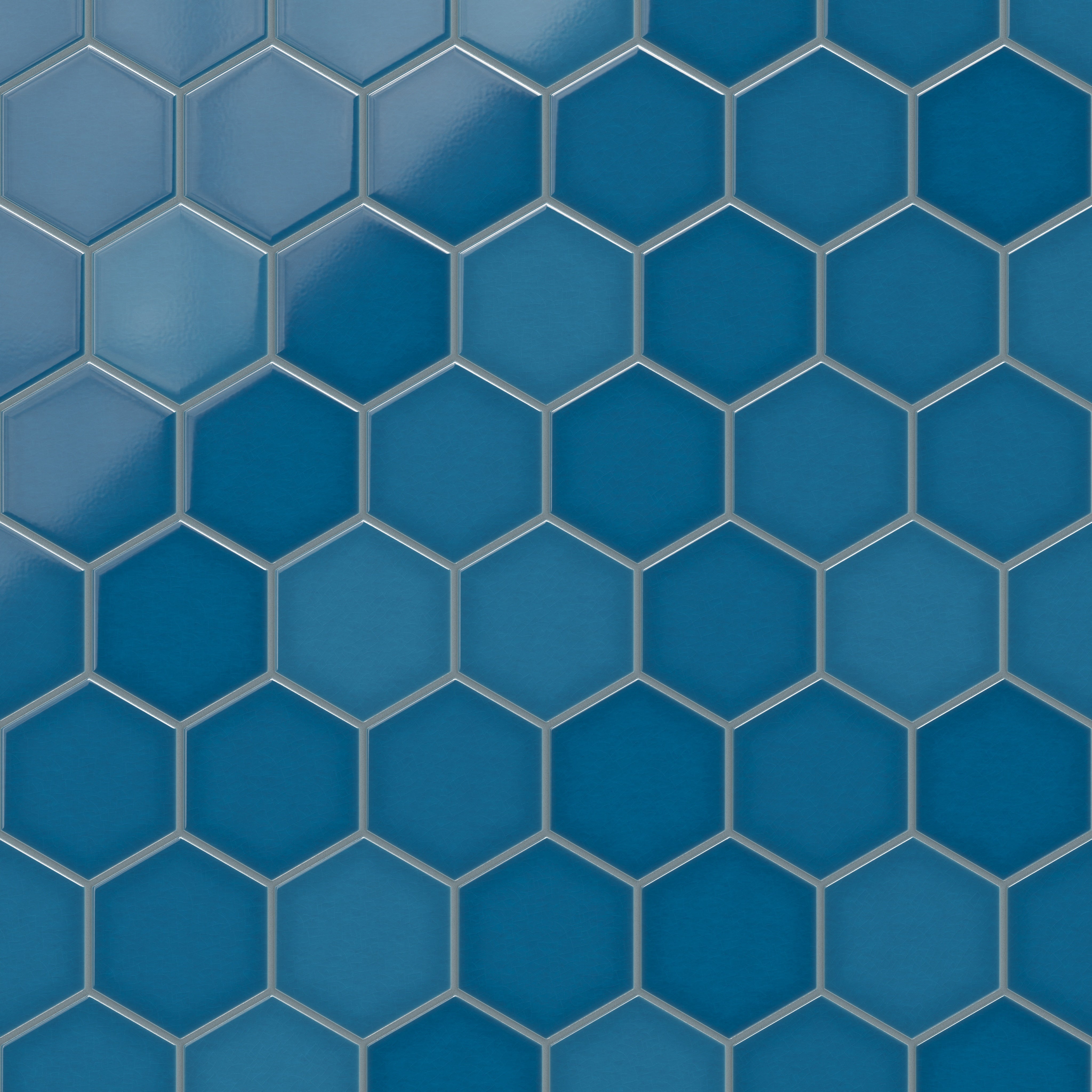 6" Hexagon Original Ceramic Tile in Adriatic Sea Gloss