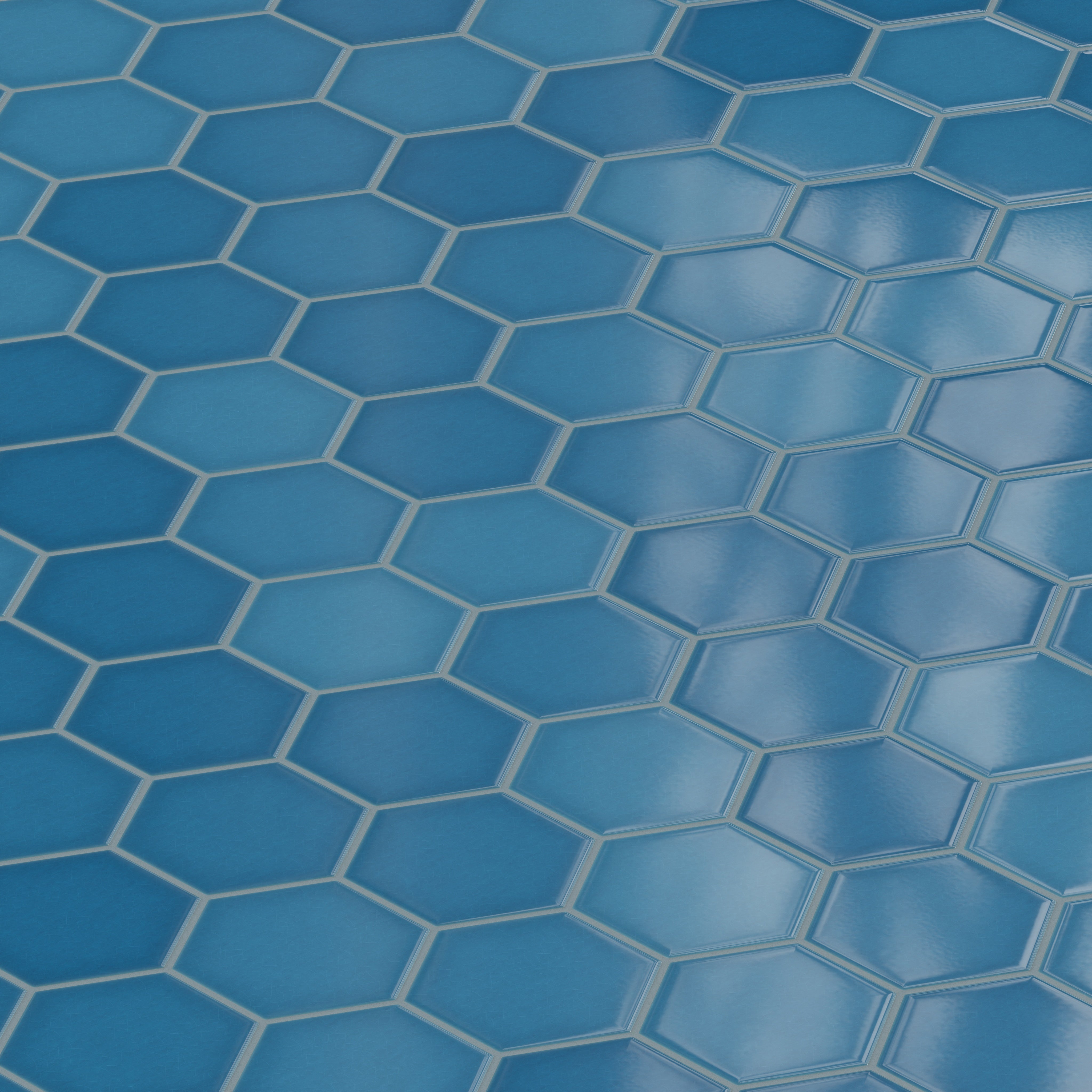 6" Hexagon Original Ceramic Tile in Adriatic Sea Gloss
