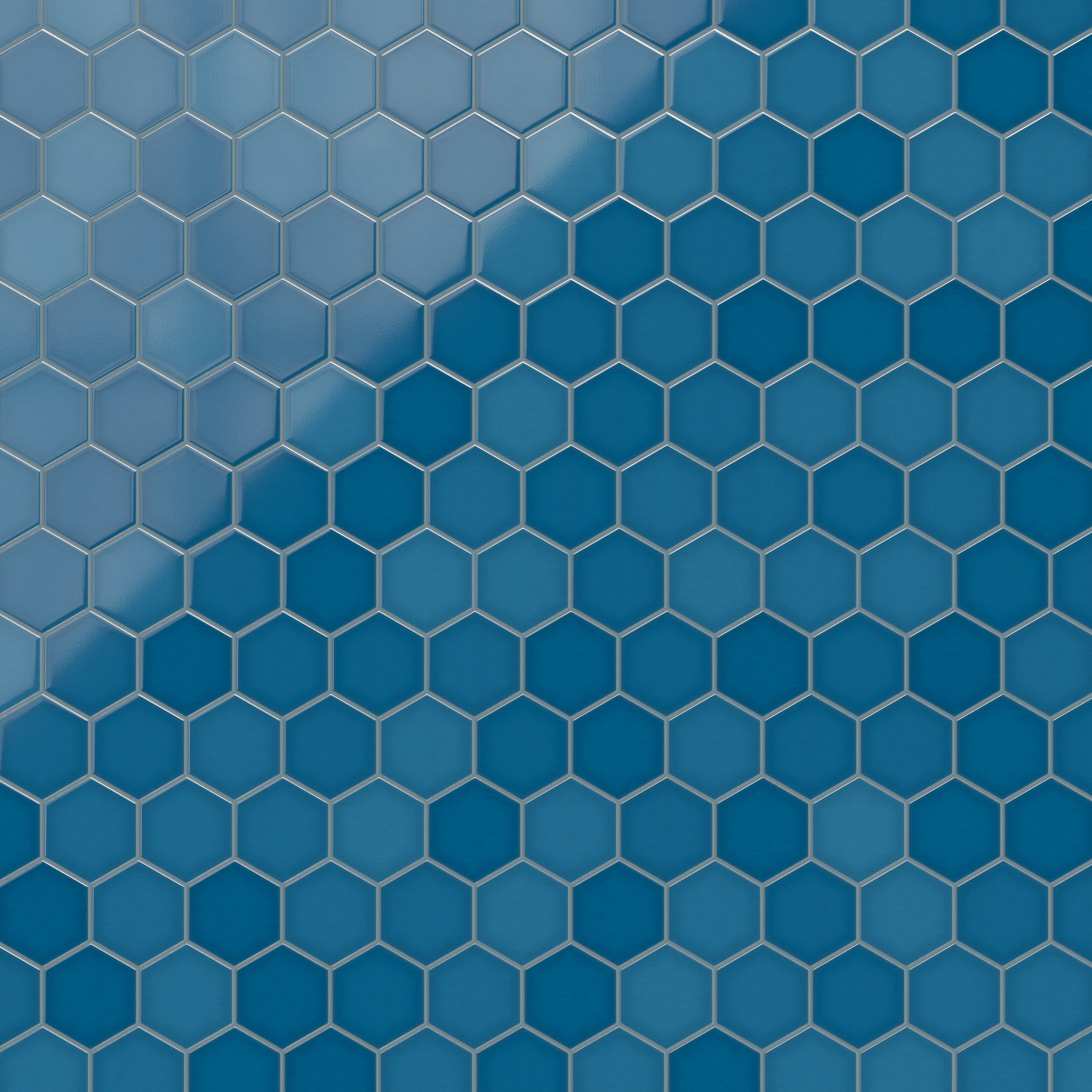 6" Hexagon Original Ceramic Tile in Adriatic Sea Gloss