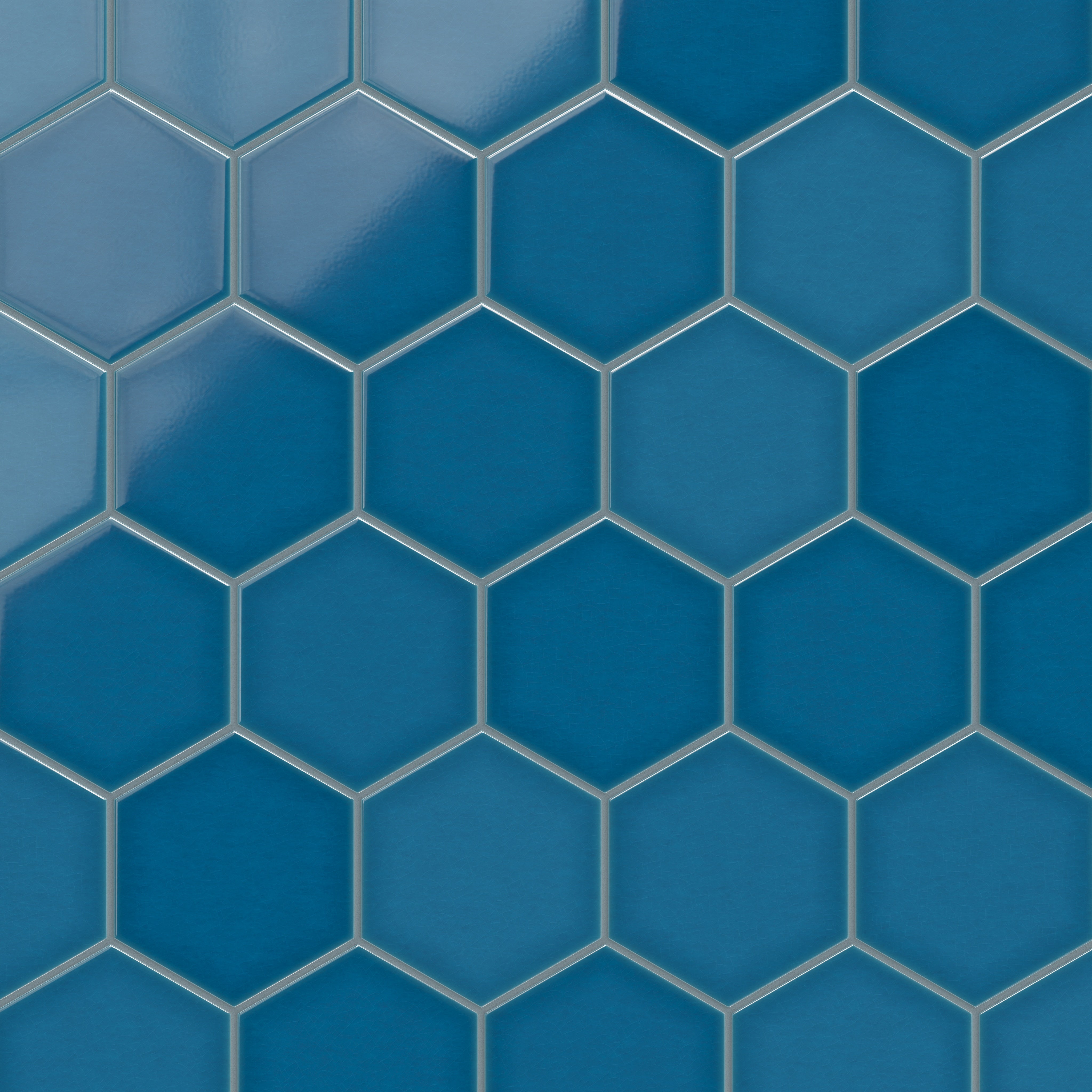 8" Hexagon Original Ceramic Tile in Adriatic Sea Gloss