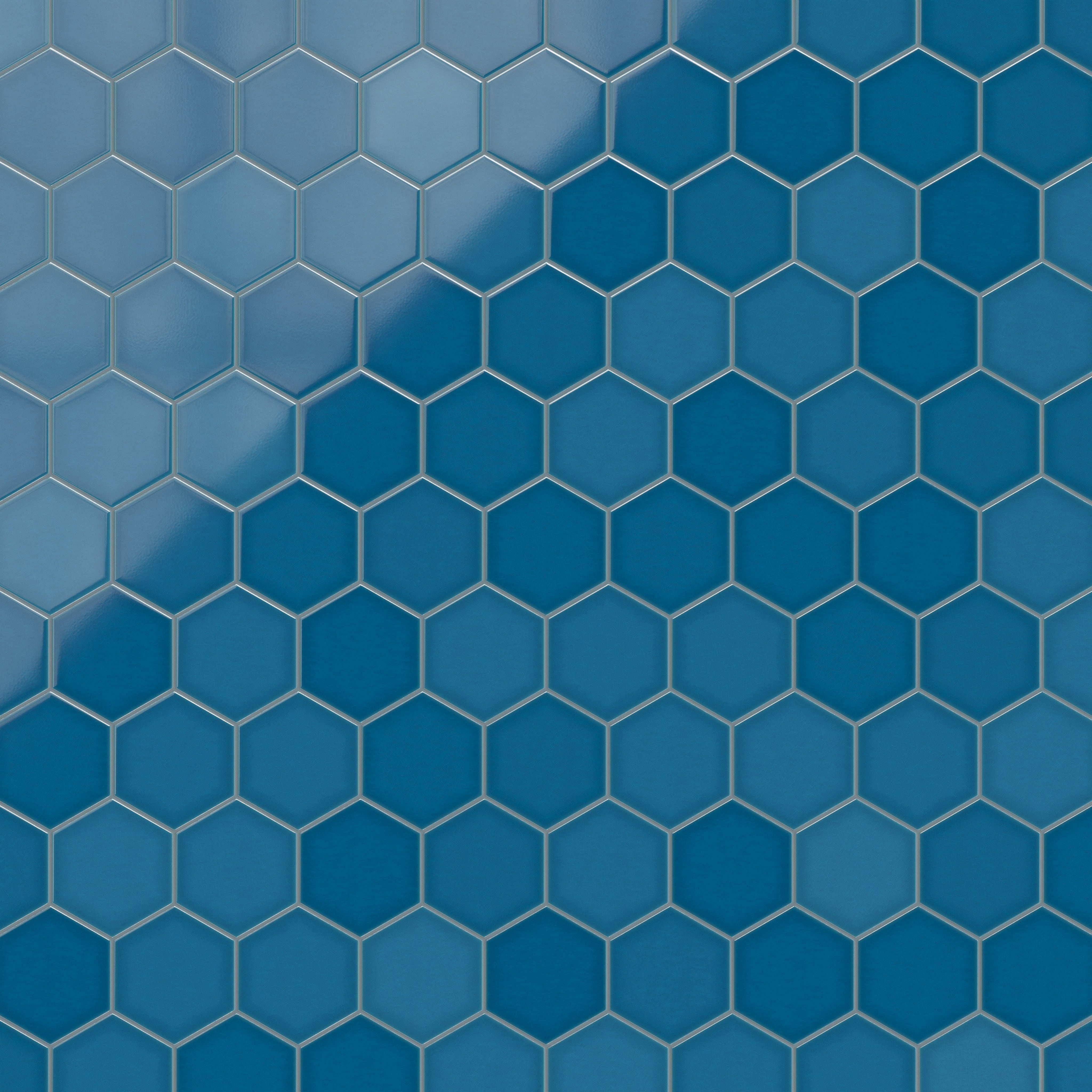 8" Hexagon Original Ceramic Tile in Adriatic Sea Gloss
