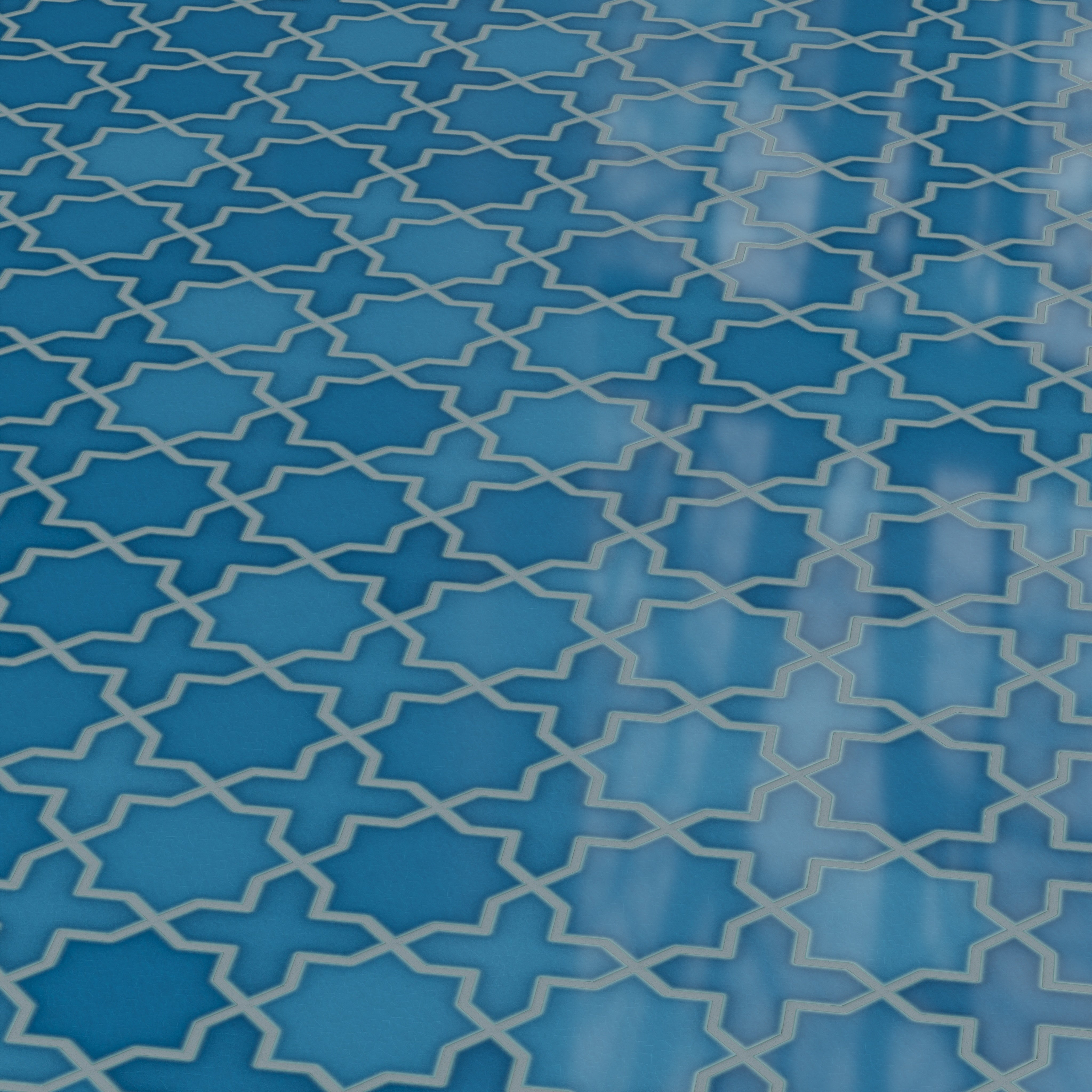 Mini Star & Cross Original Ceramic Tile in Adriatic Sea Gloss