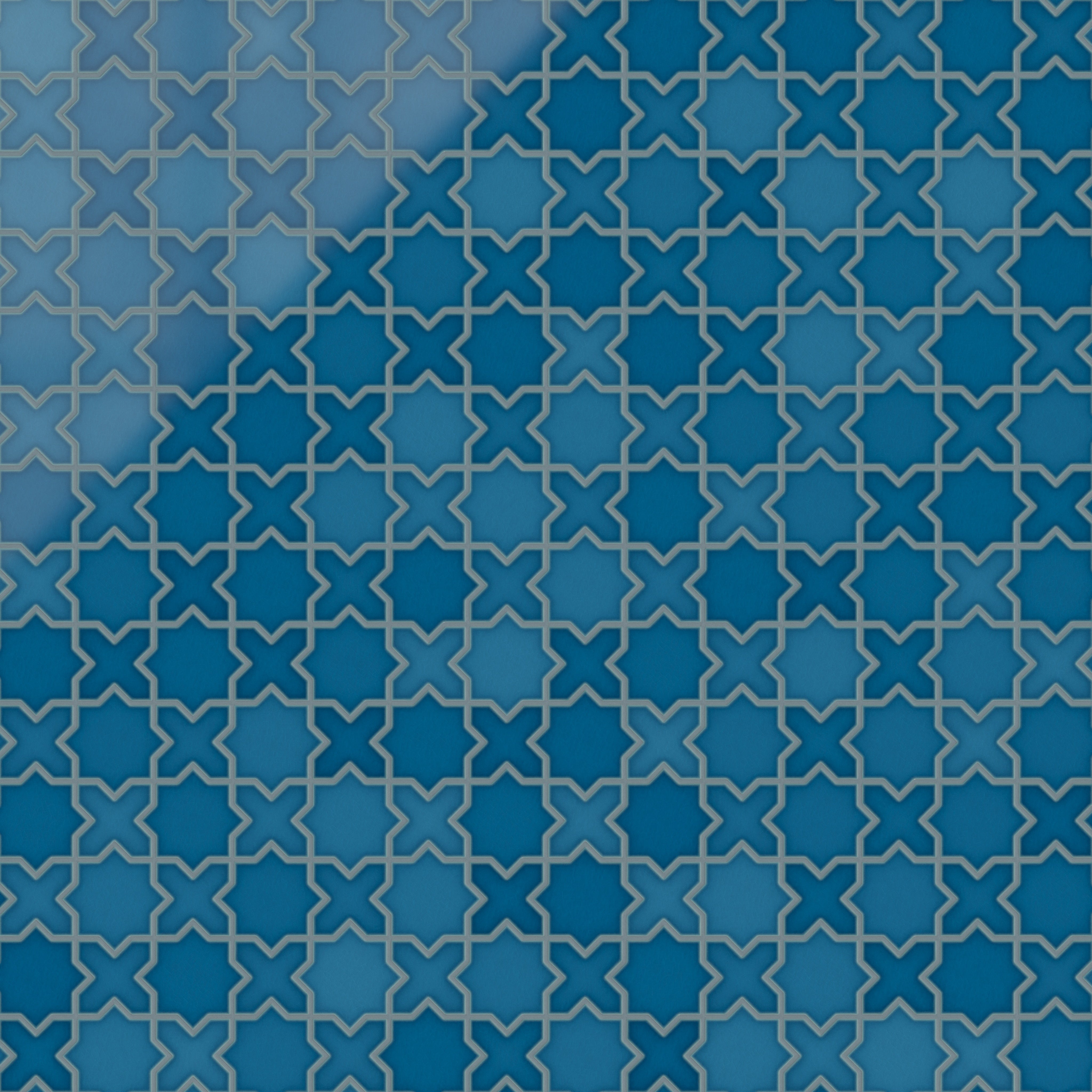 Mini Star & Cross Original Ceramic Tile in Adriatic Sea Gloss