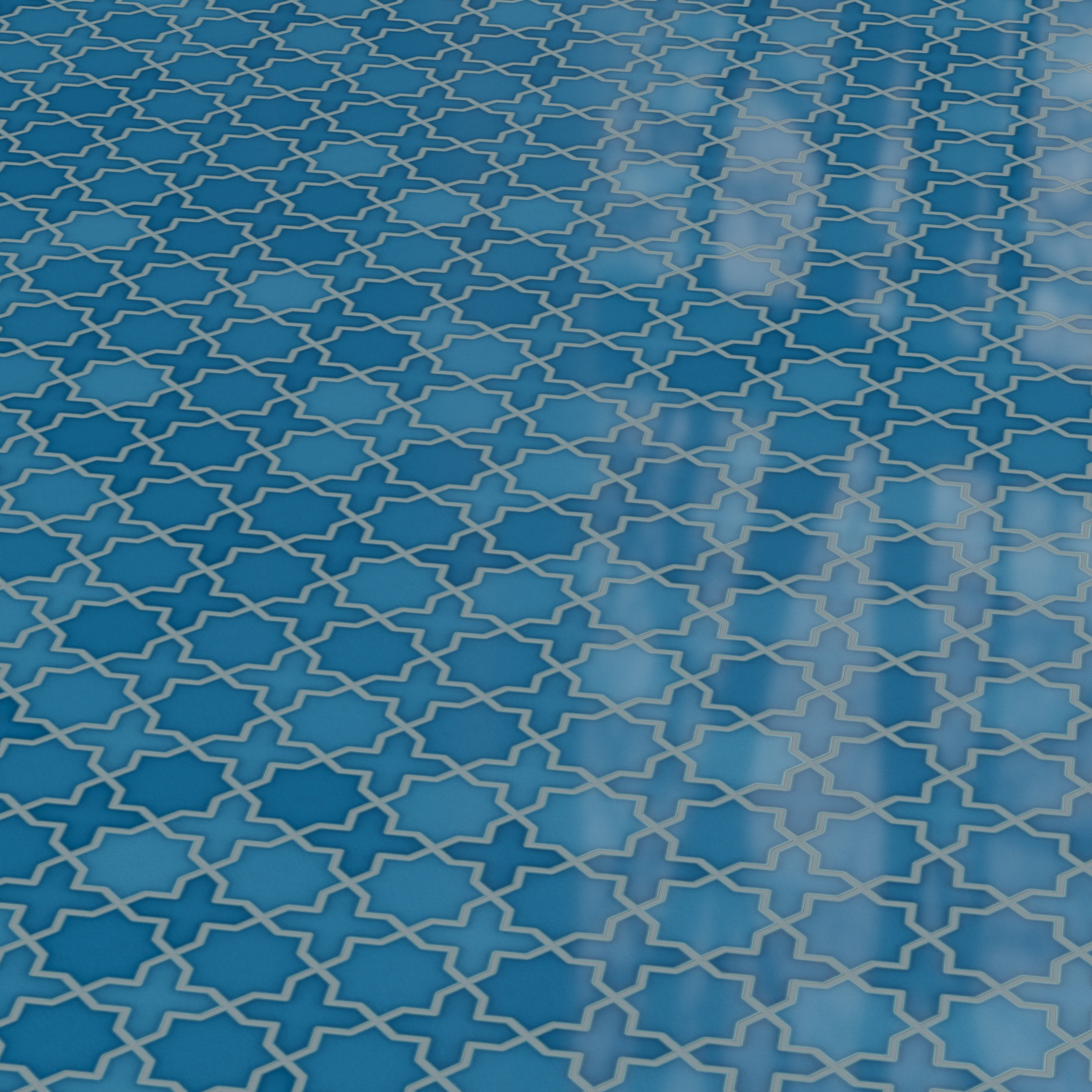 Mini Star & Cross Original Ceramic Tile in Adriatic Sea Gloss