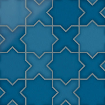 Star & Cross Original Ceramic Tile in Adriatic Sea Gloss