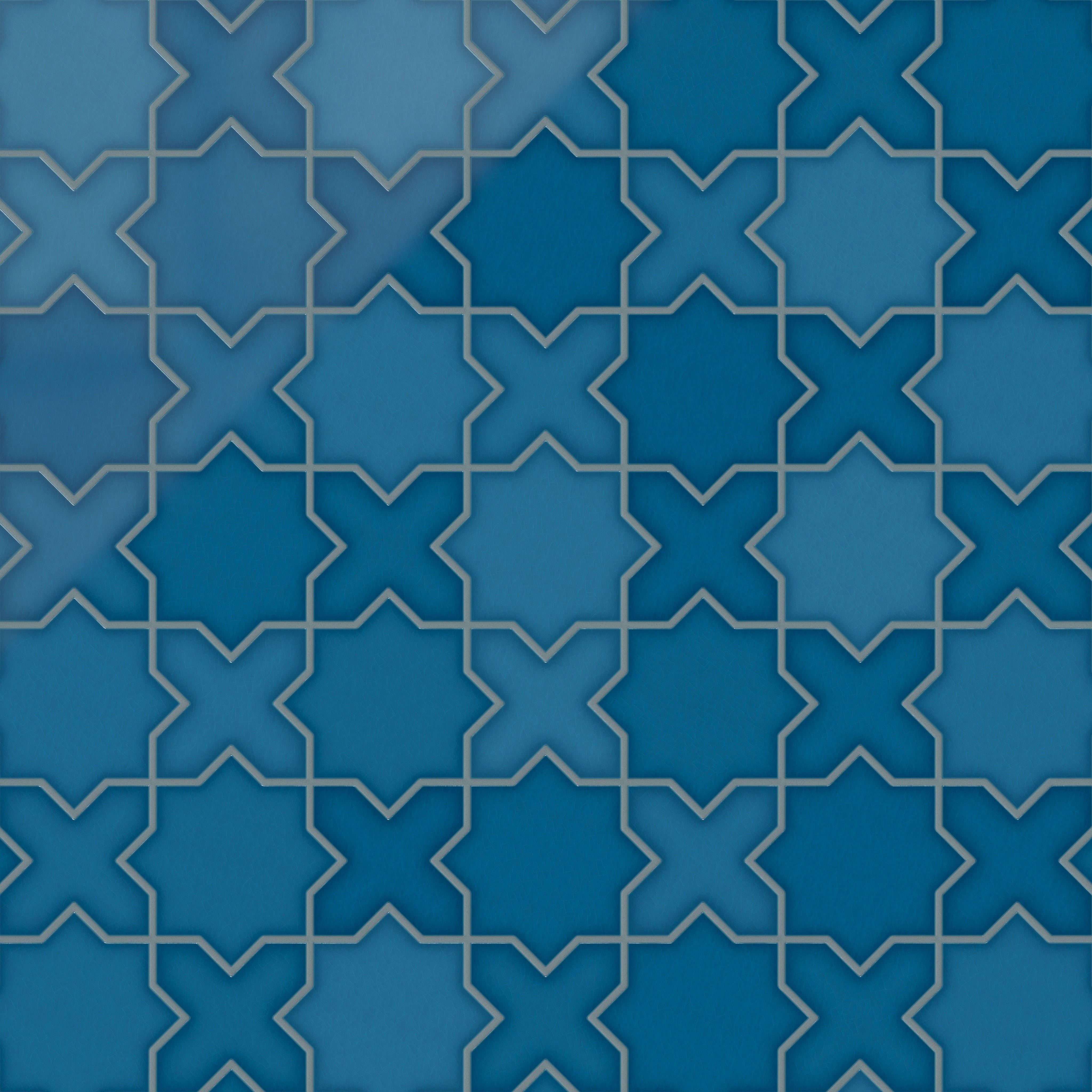 Star & Cross Original Ceramic Tile in Adriatic Sea Gloss