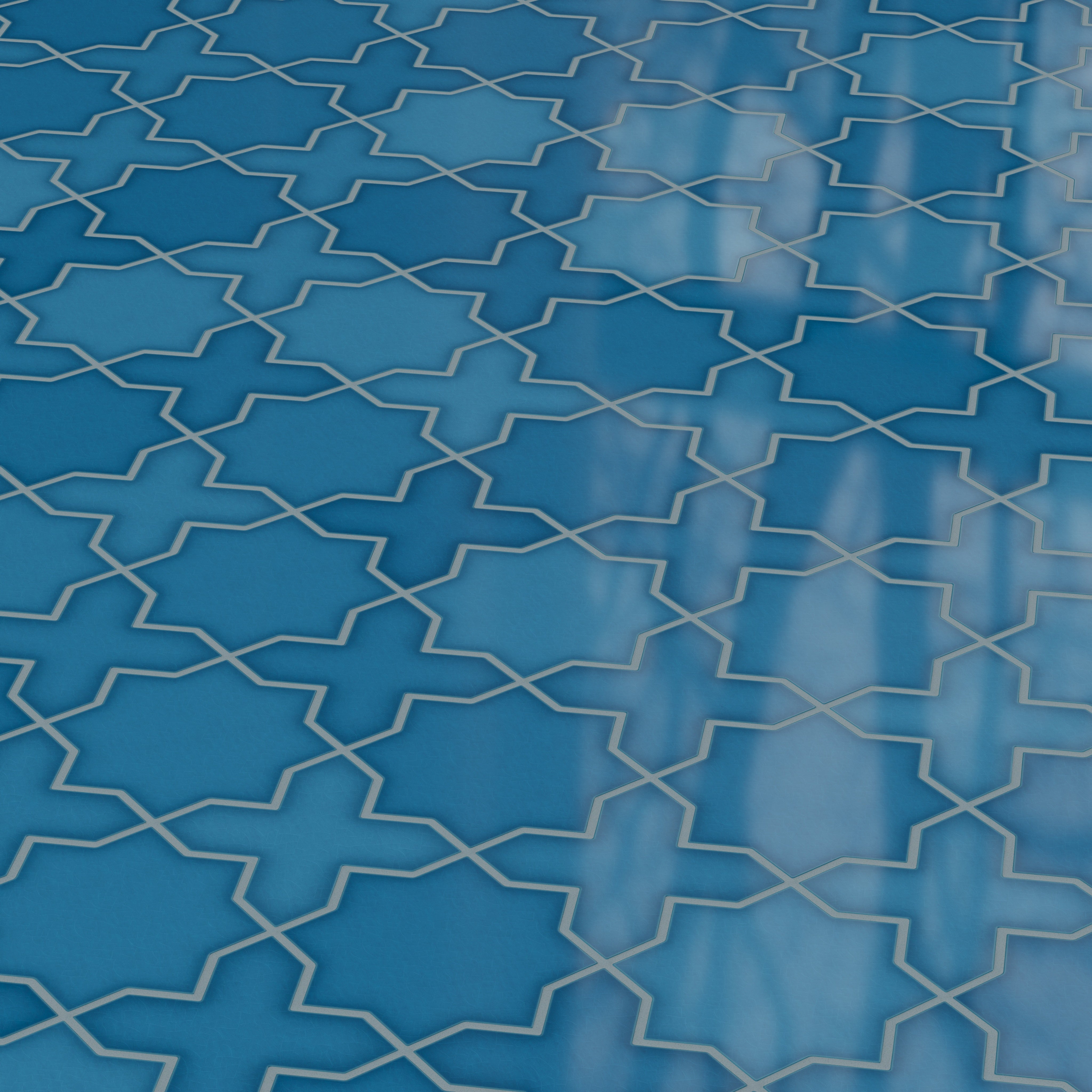 Star & Cross Original Ceramic Tile in Adriatic Sea Gloss