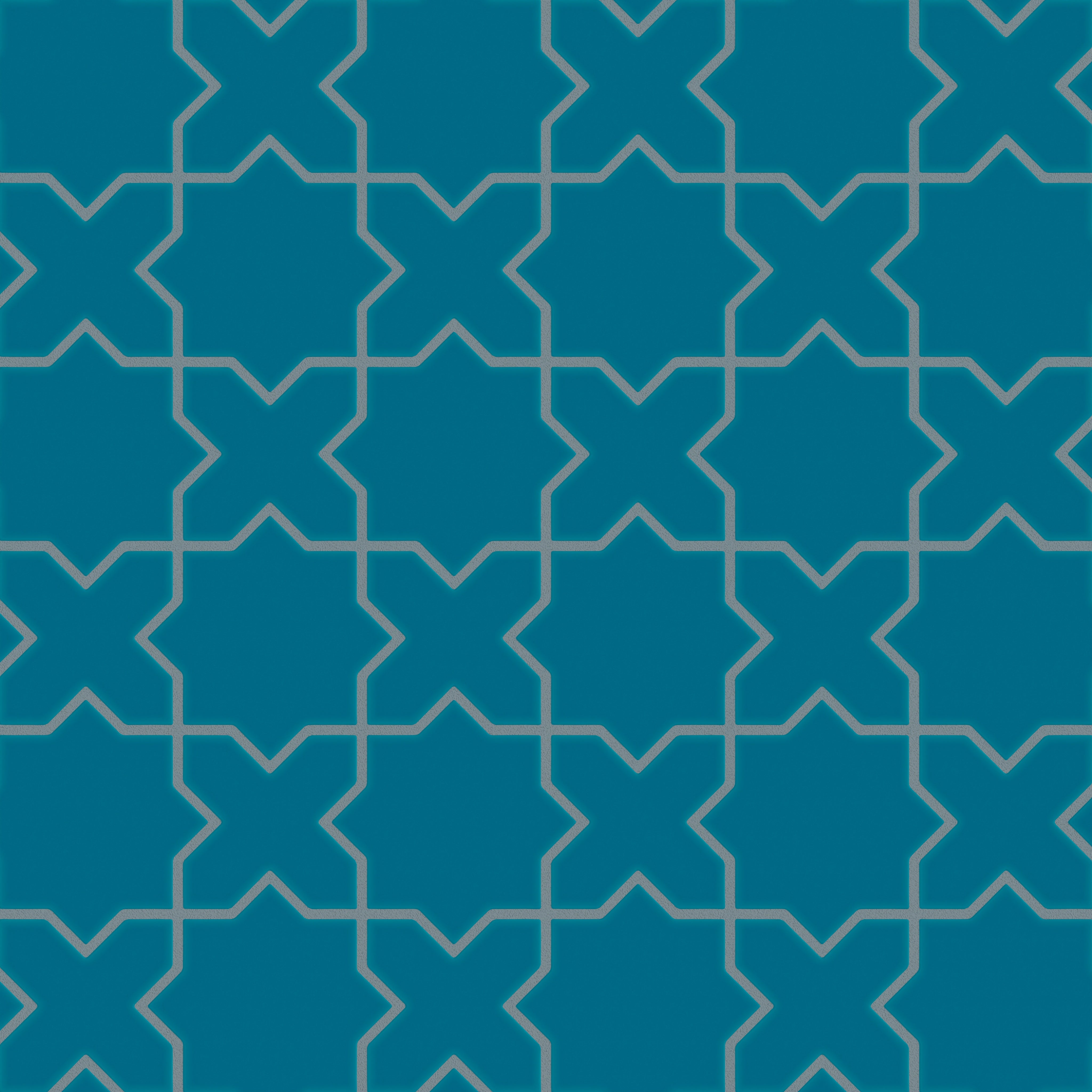 Mini Star & Cross Original Ceramic Tile in Adriatic Sea Matte