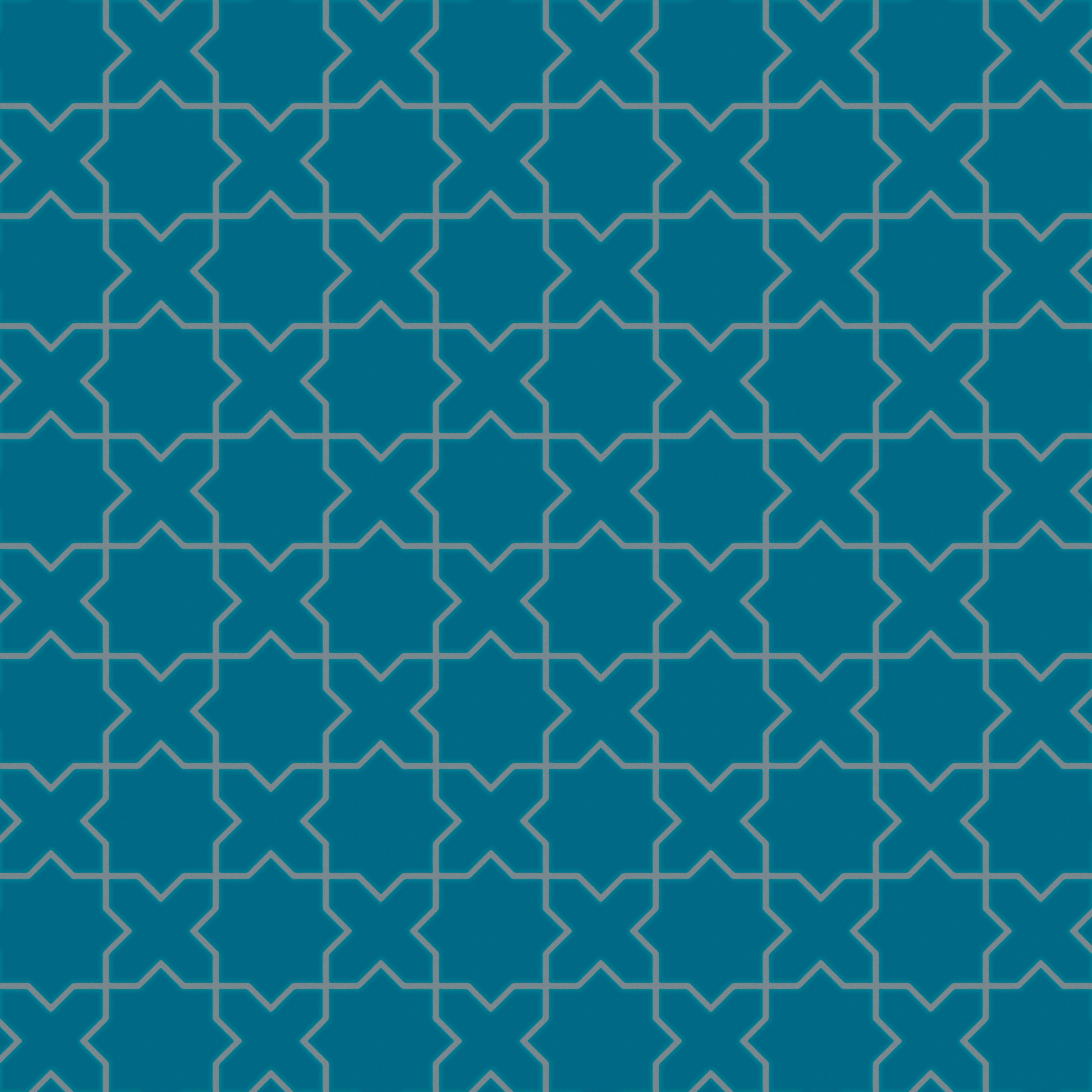 Mini Star & Cross Original Ceramic Tile in Adriatic Sea Matte