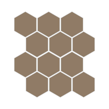 3" Hexagon Sheeted Original Ceramic Mosaic Tile in Sandstone Gloss