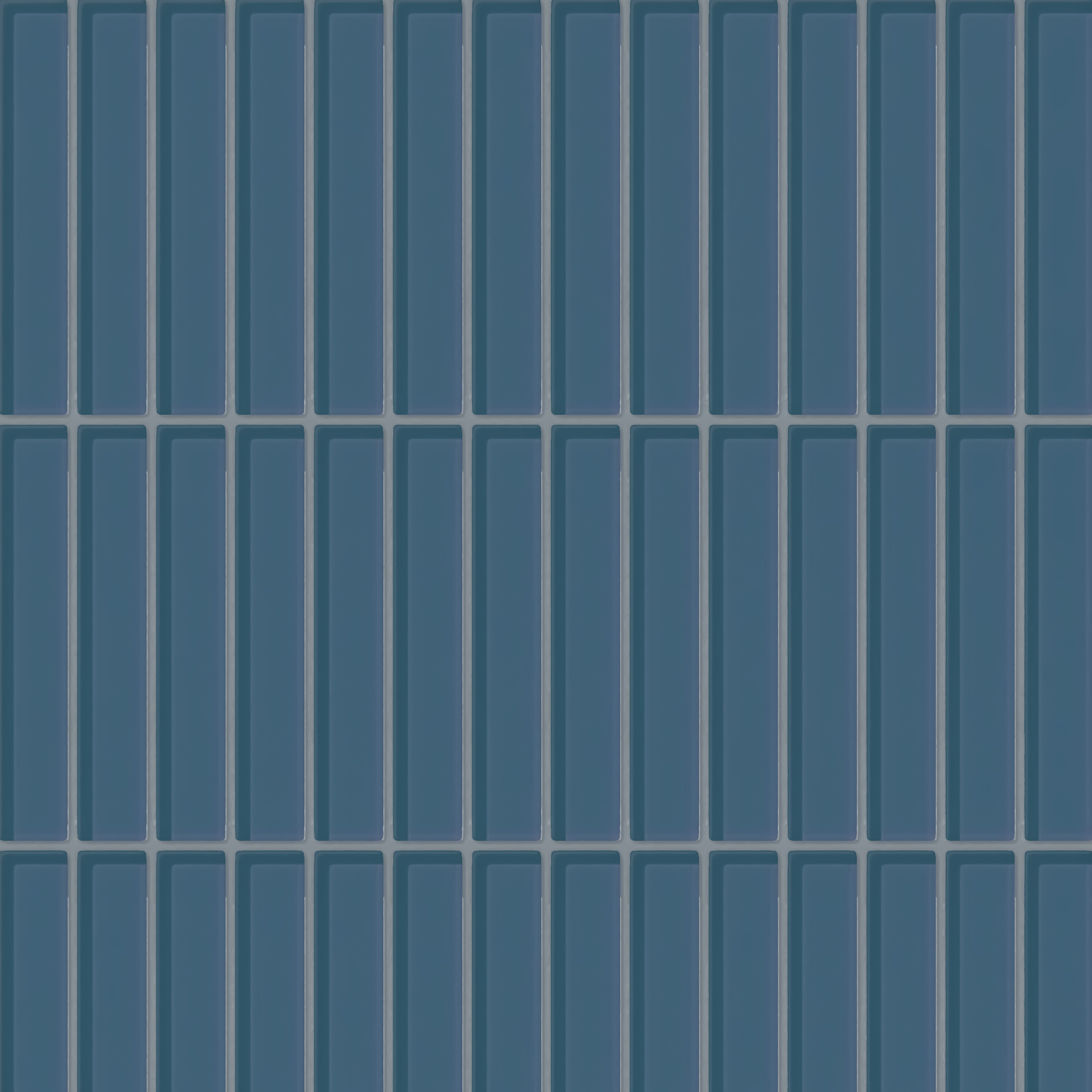 1x6 Straight Set Sheeted Glass Mosaic Tile in Blue Jay Gloss