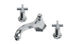 Emerson Two Handle Deck Mount Low Hexagon Bath Trim with Classic Cross Handles in Polished Chrome