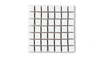 1x1 Straight Set Sheeted Original Ceramic Mosaic Tile in Calcite Gloss