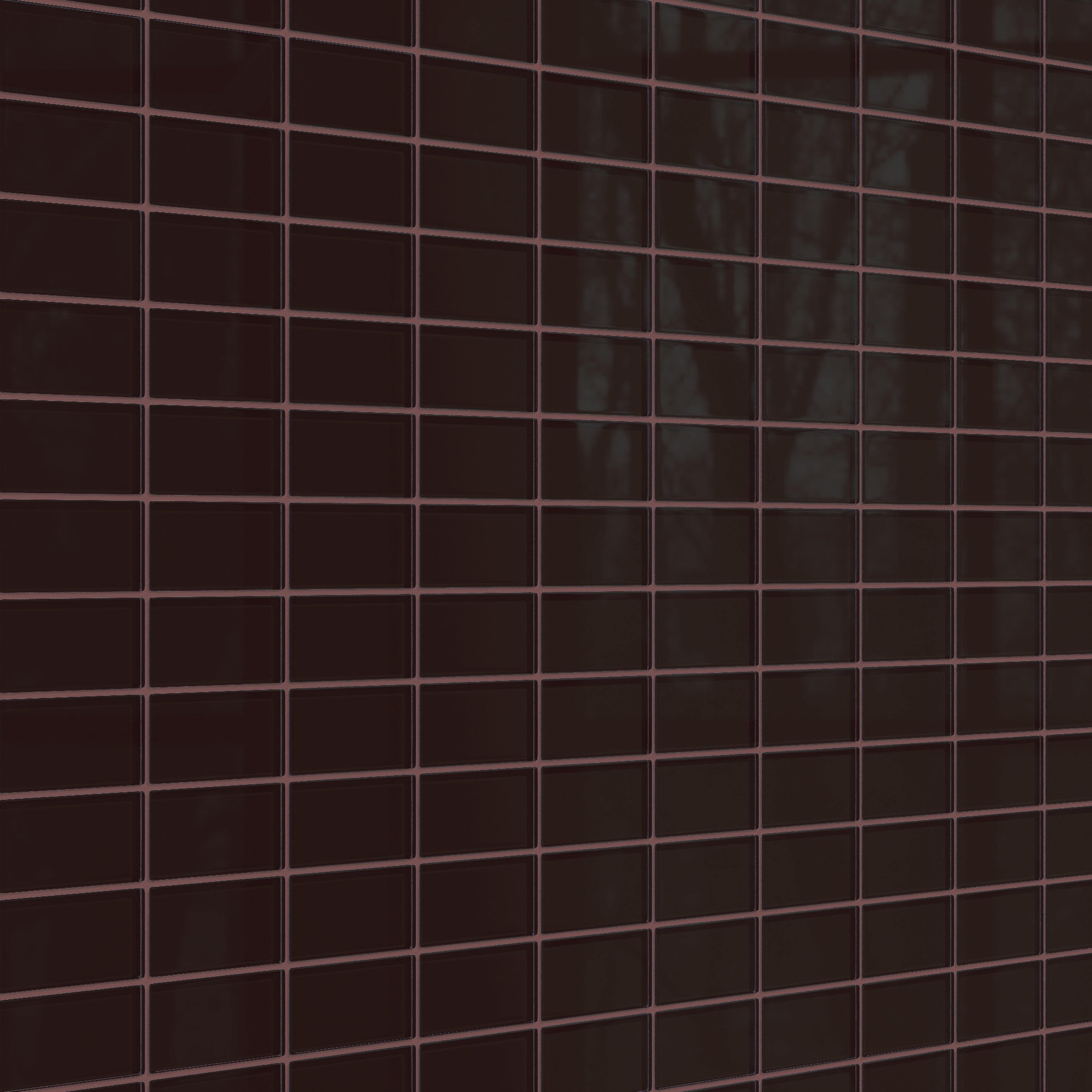 2x4 Straight Set Sheeted Glass Mosaic Tile in Nighthawk Gloss