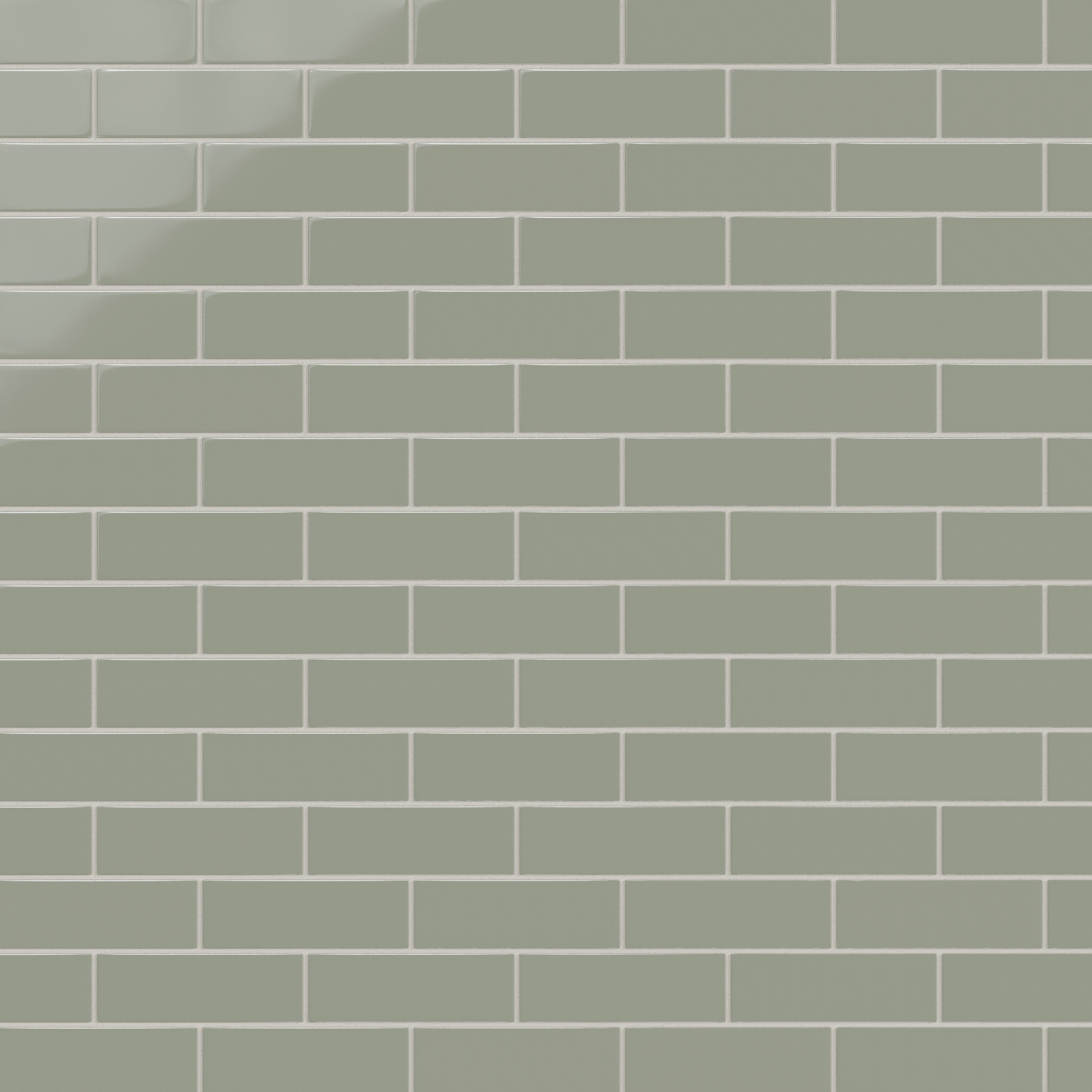 2x6 Natural Press Ceramic Tile in Terre Verte Gloss