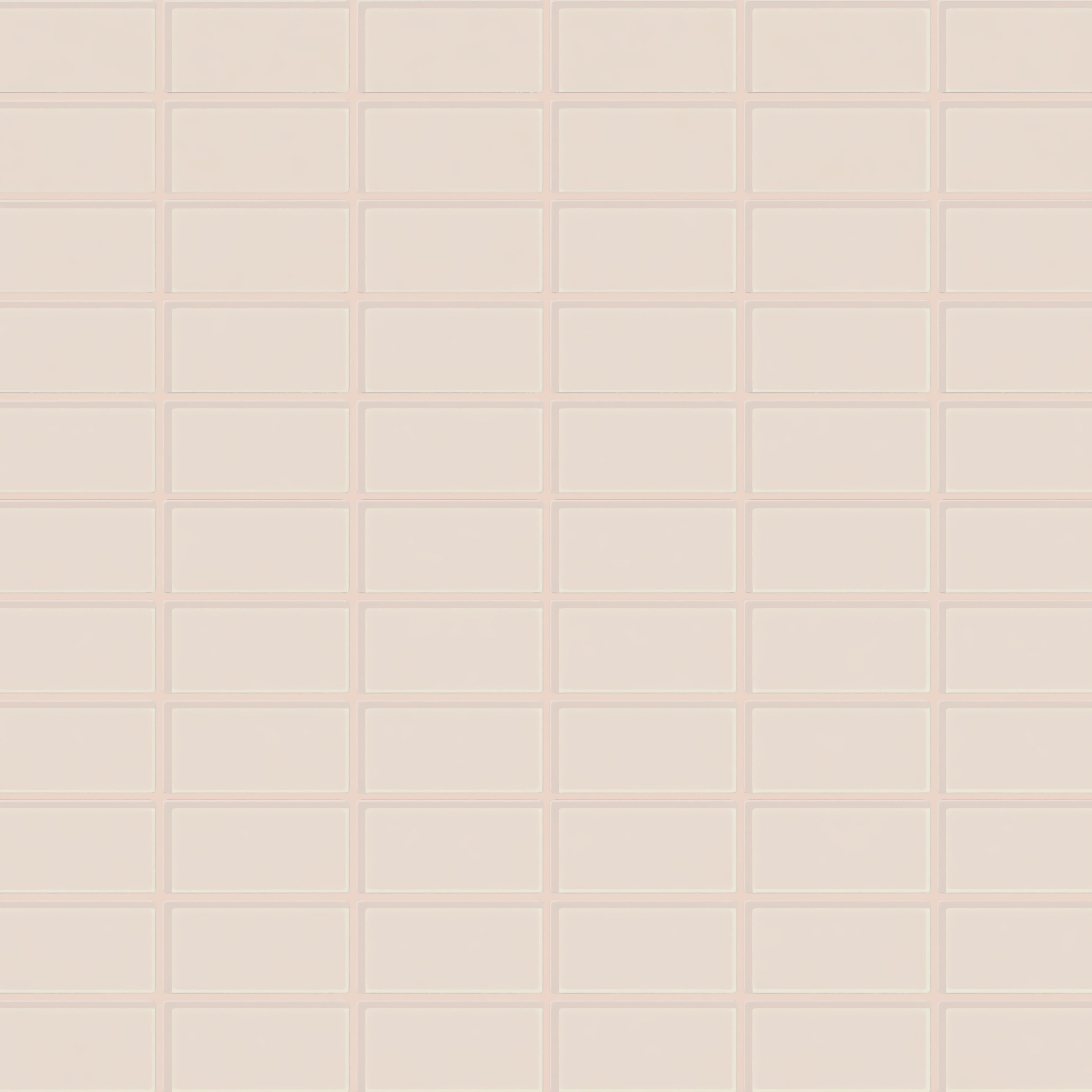 2x4 Straight Set Sheeted Glass Mosaic Tile in Sandpiper Gloss