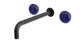 Foundry Two Handle Wall Mount 10" Lavatory Faucet with Pebble Ceramic Knob Handles in Oil Rubbed Bronze