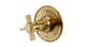 Emerson One Handle Wall Mount Shower Trim with Defined Cross Handle in Satin Brass