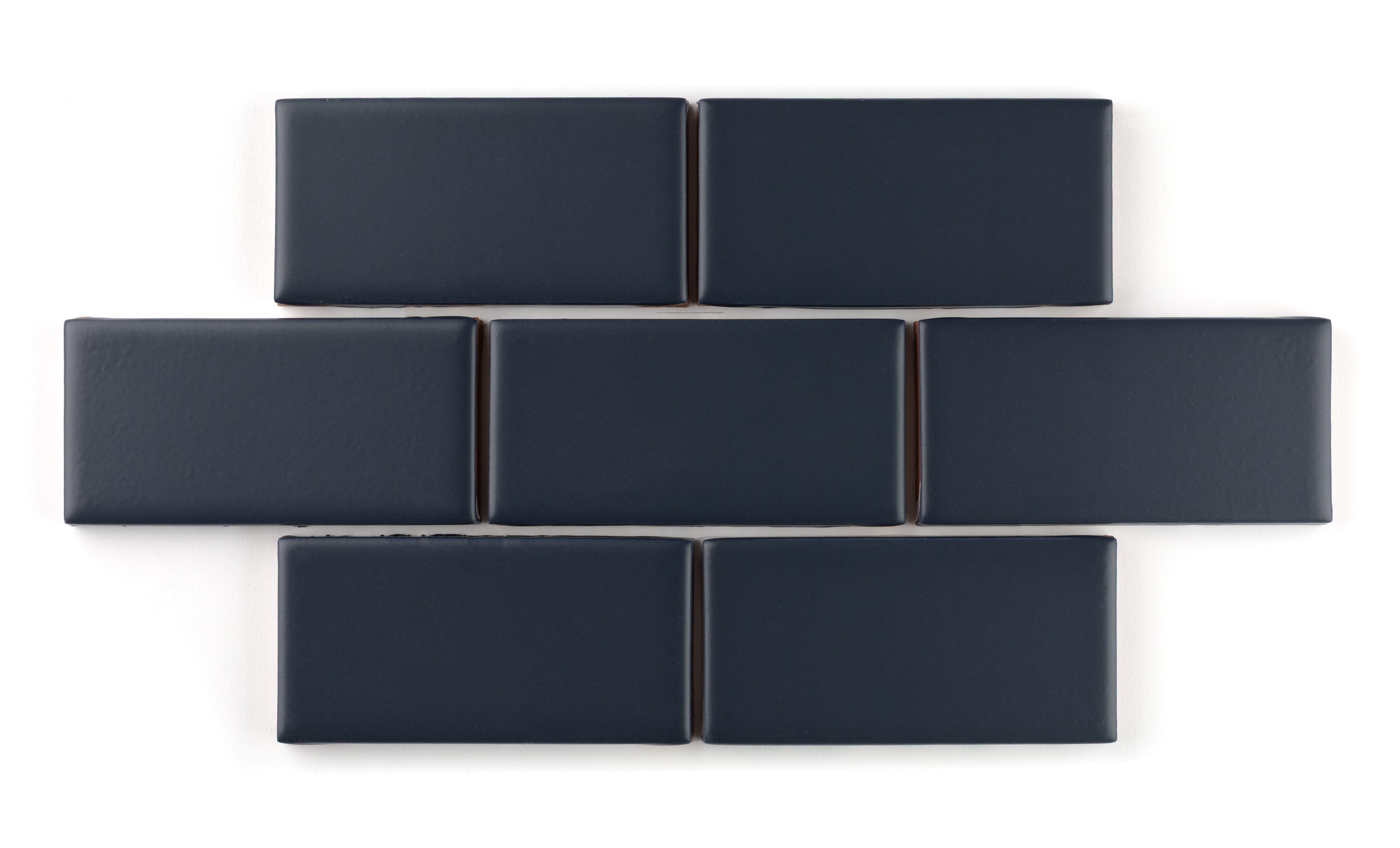 2x2 Straight Set Sheeted Original Ceramic Mosaic Tile in Navy Blue Matte