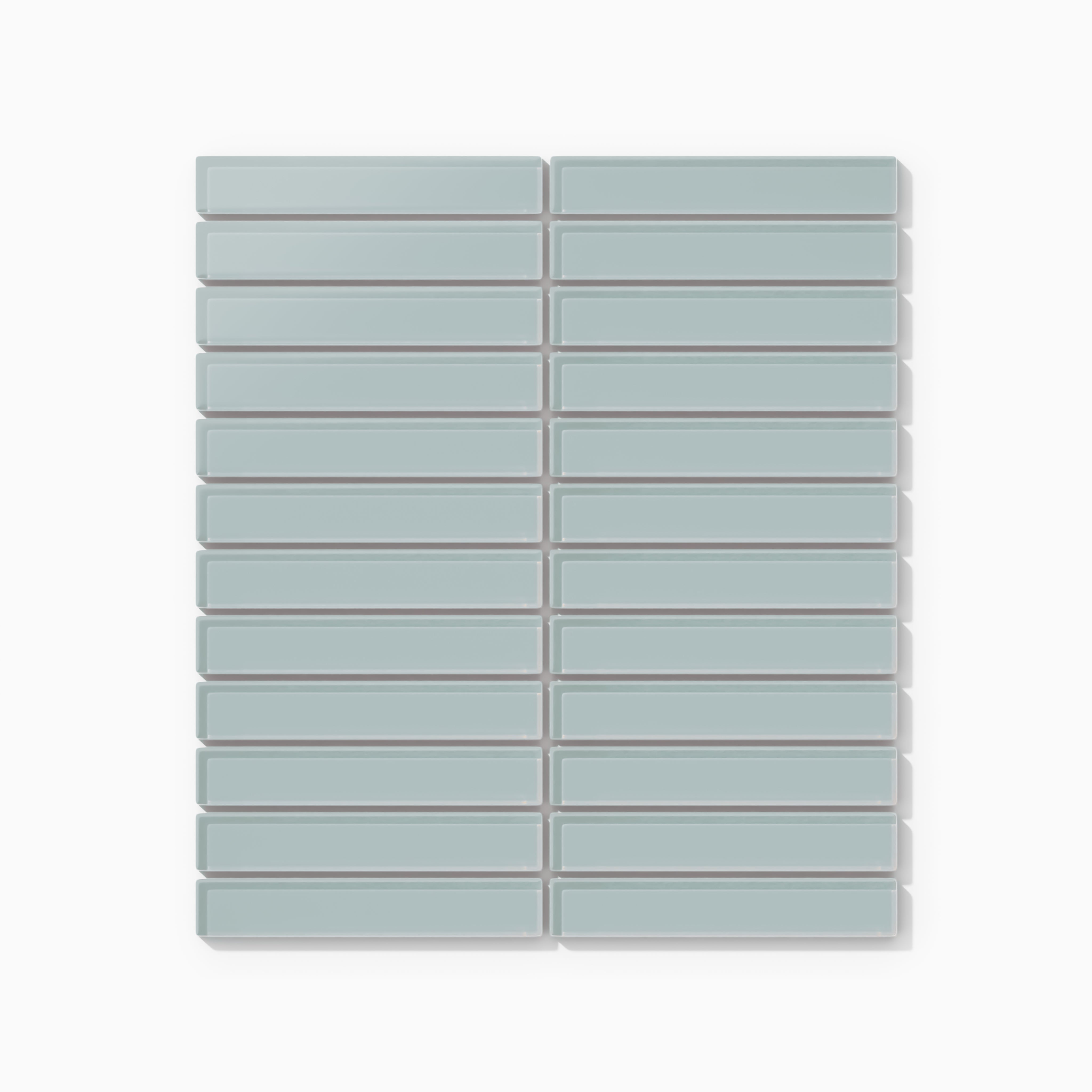 1x6 Straight Set Sheeted Glass Mosaic Tile in Great Blue Heron Matte