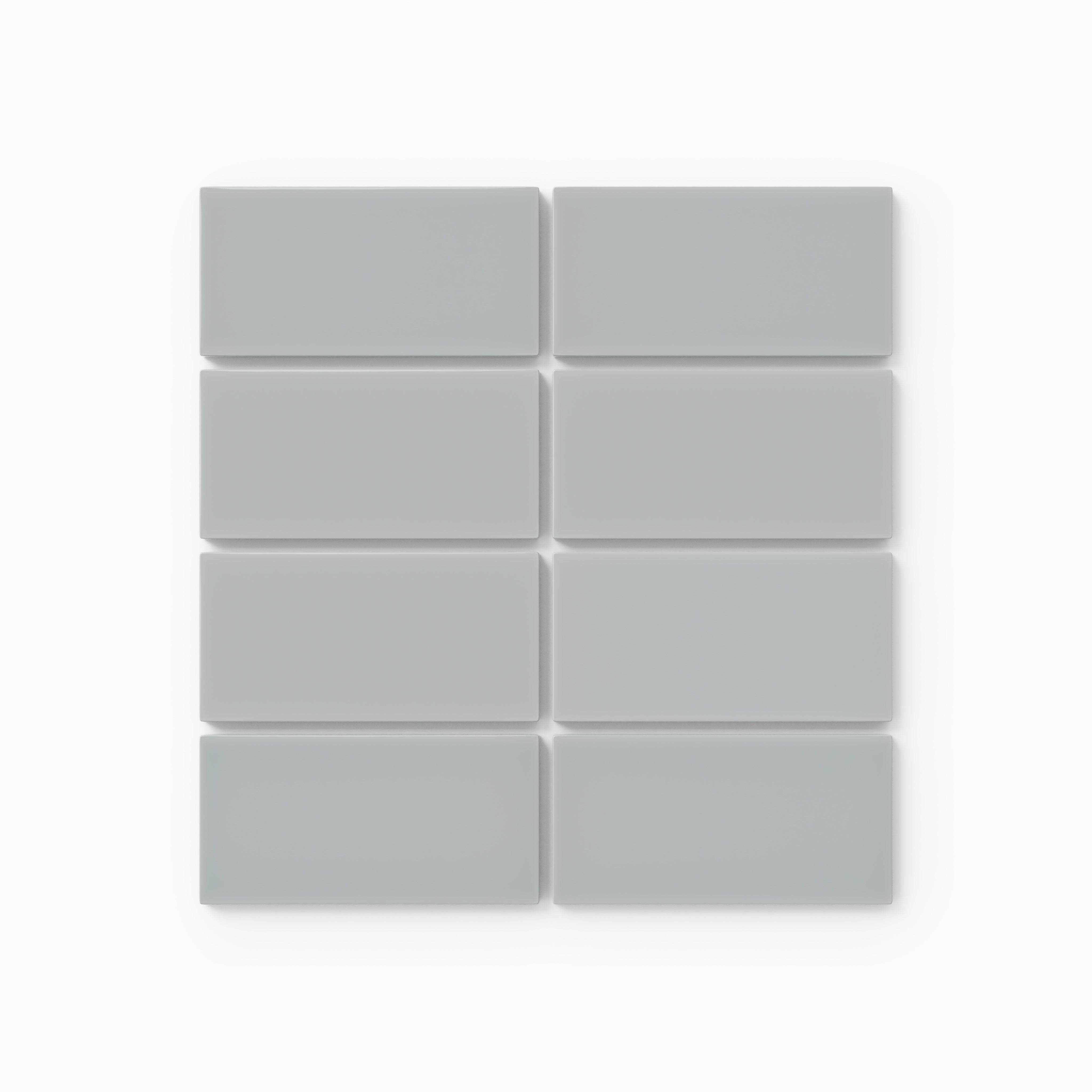 2x4 Straight Set Sheeted Natural Press Ceramic Mosaic Tile in Alberta Blue Gloss
