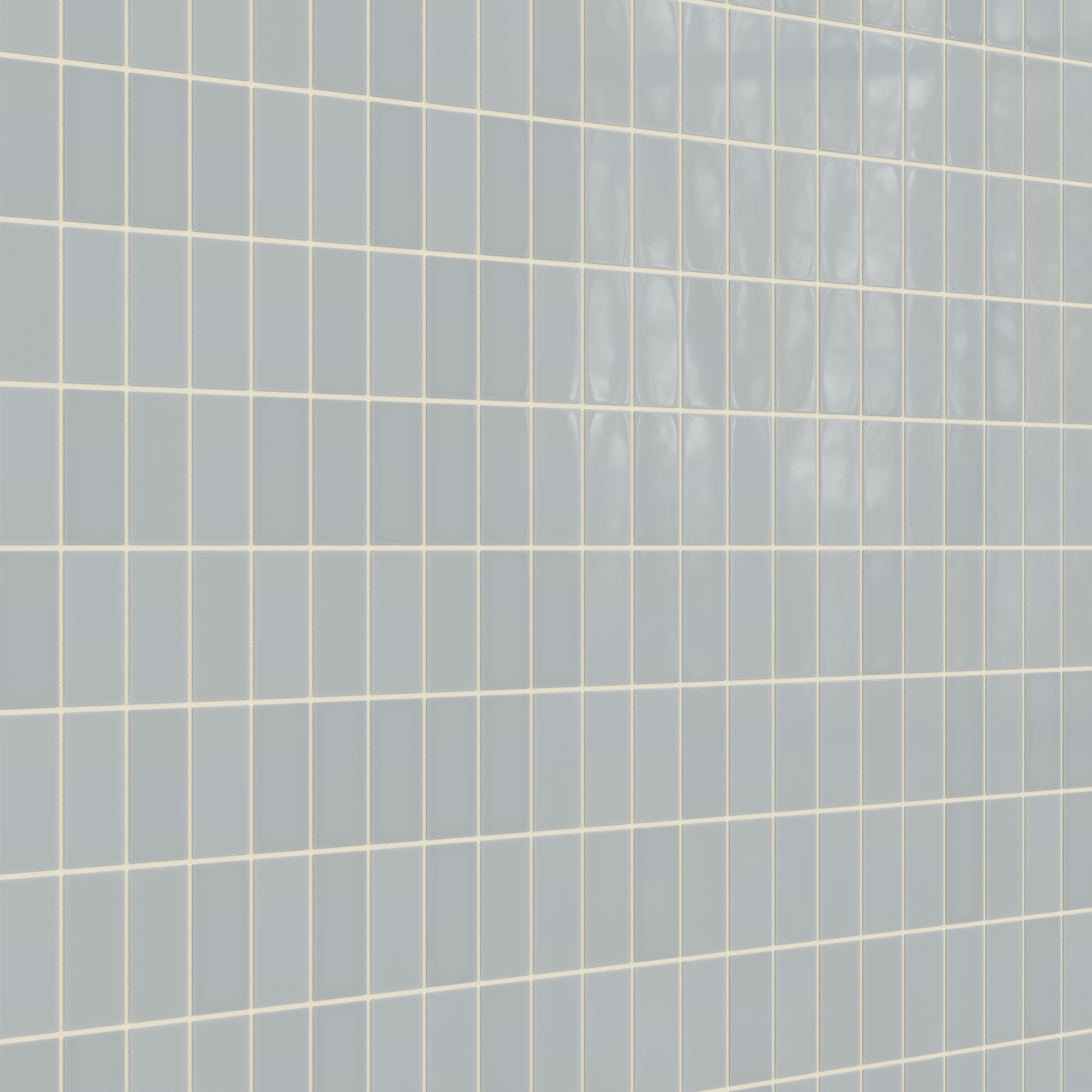 2x4 Straight Set Sheeted Natural Press Ceramic Mosaic Tile in Alberta Blue Gloss