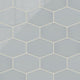 Elongated Hexagon Natural Press Ceramic Tile in Alberta Blue Gloss