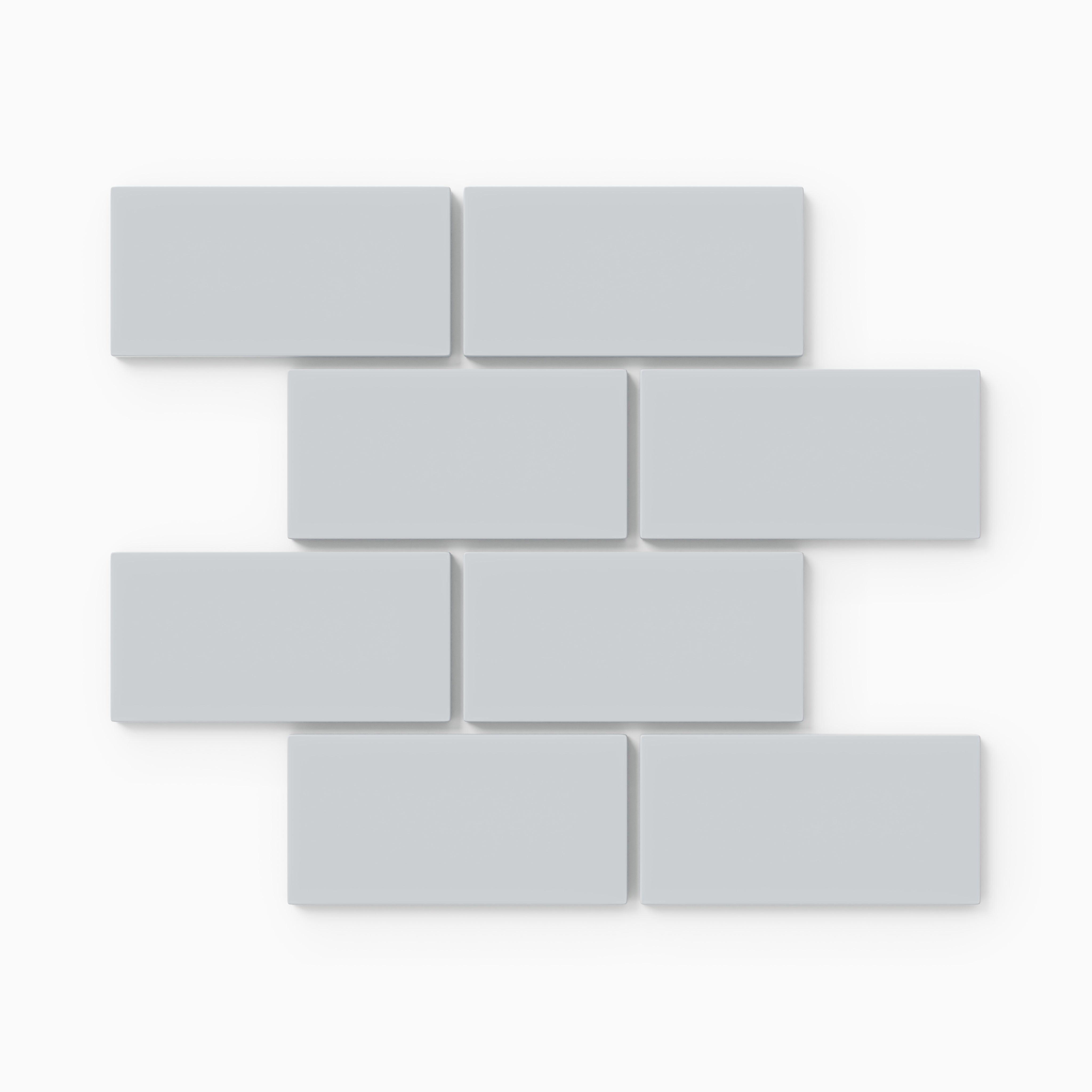2x4 Half Offset Sheeted Natural Press Ceramic Mosaic Tile in Alberta Blue Matte