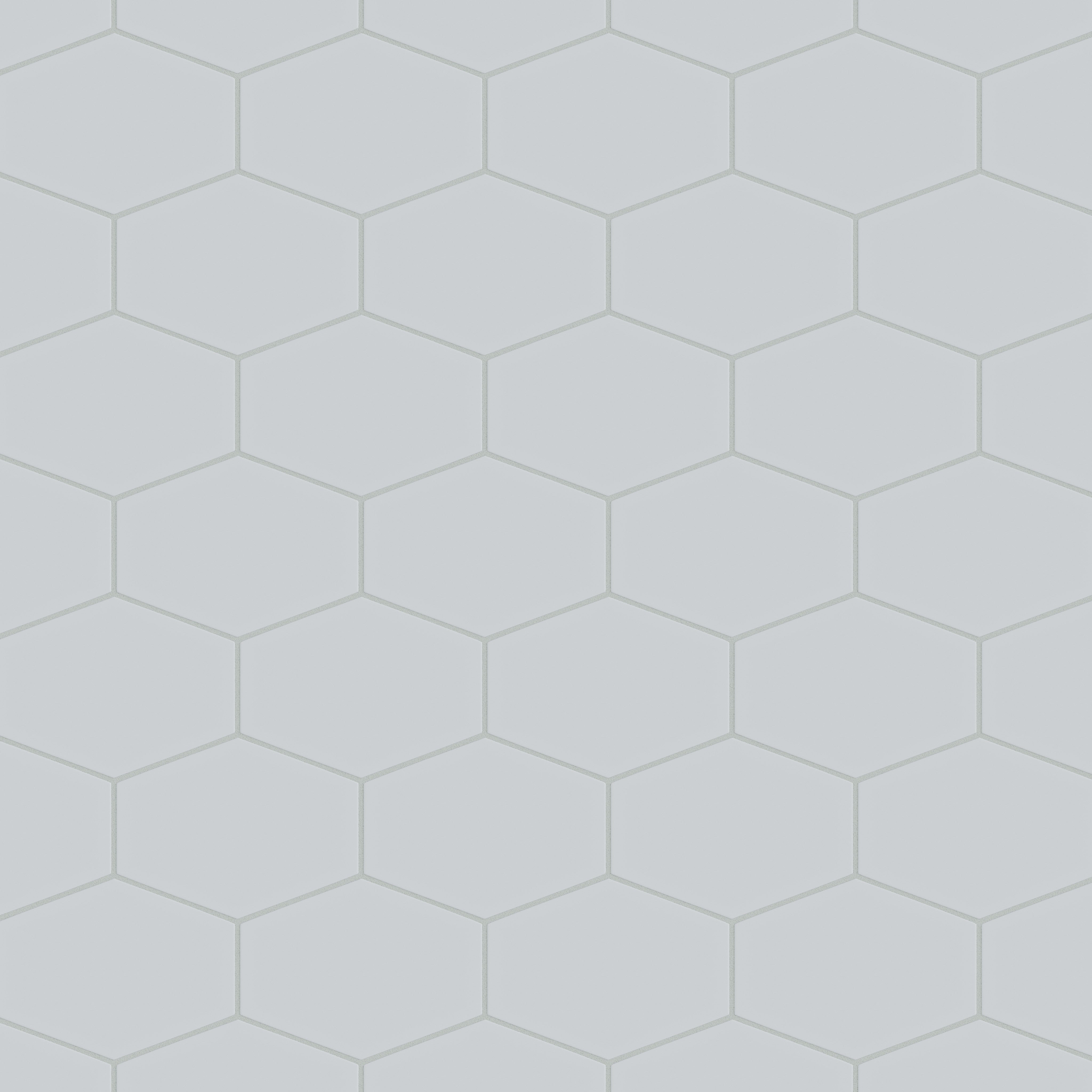 Elongated Hexagon Natural Press Ceramic Tile in Alberta Blue Matte