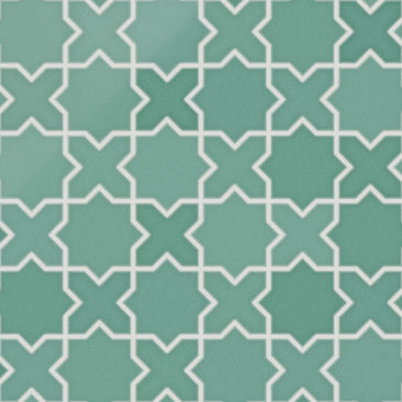 Mini Star & Cross Original Ceramic Tile in Amalfi Coast Gloss
