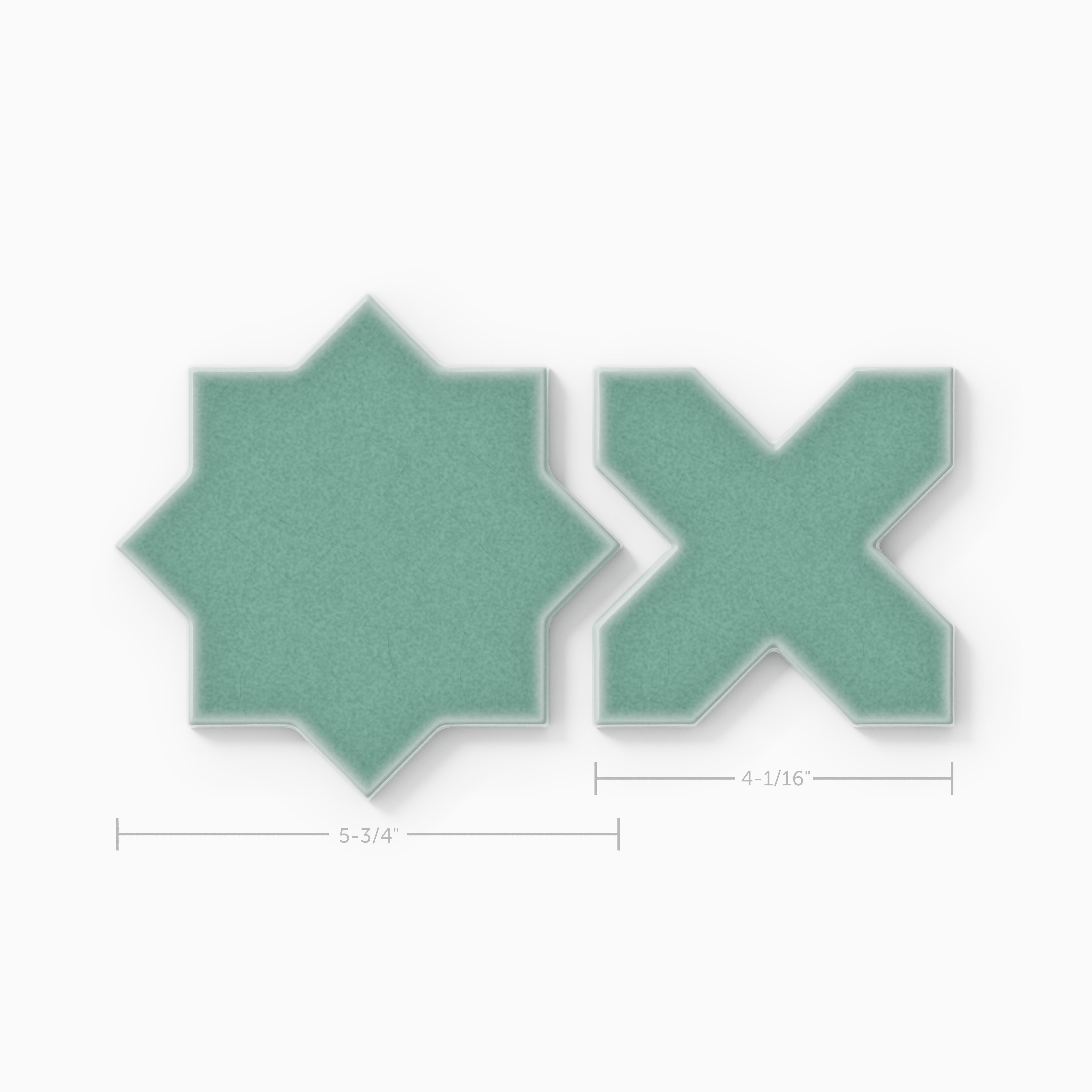 Mini Star & Cross Original Ceramic Tile in Amalfi Coast Gloss