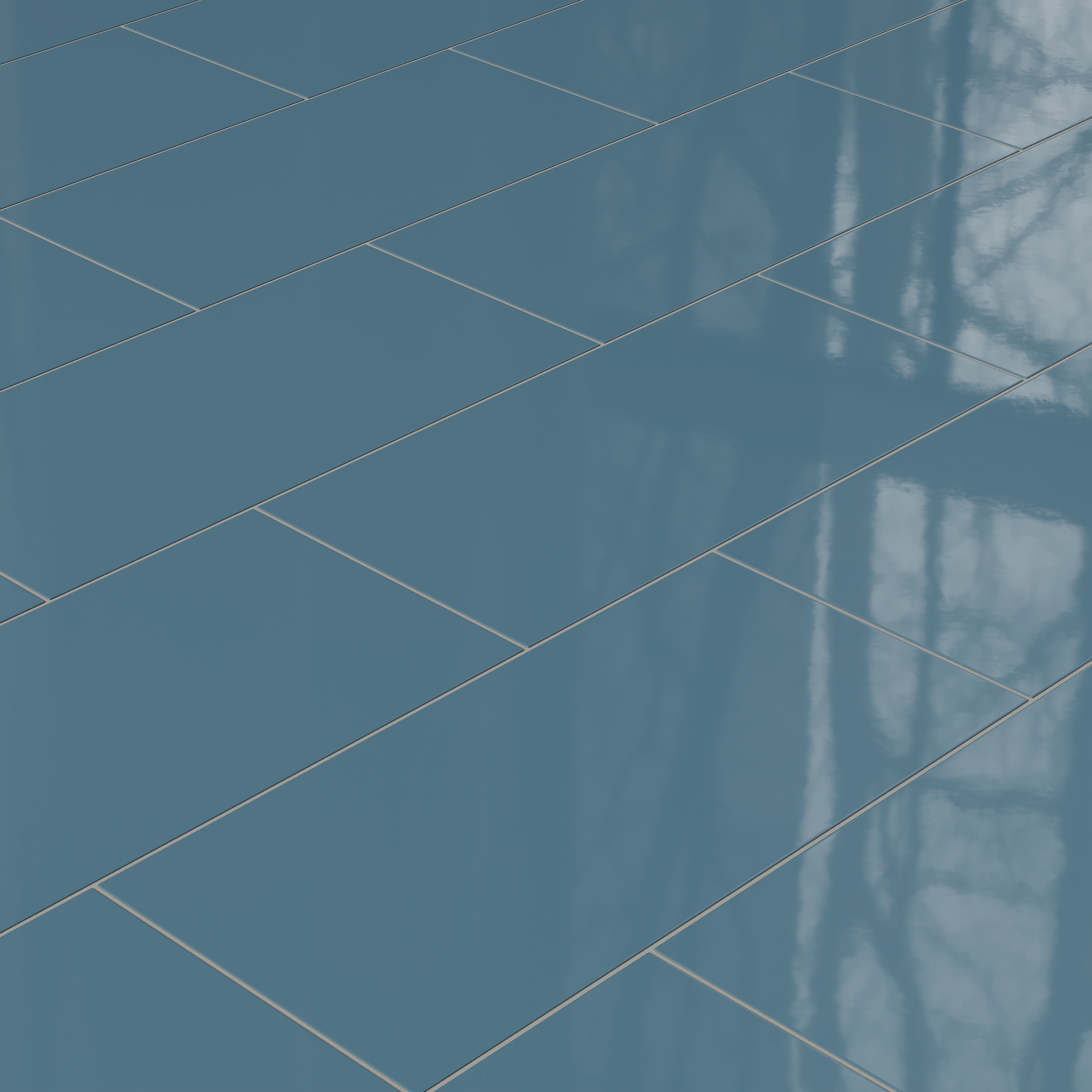 12x24 Natural Press Ceramic Tile in Azurite Gloss