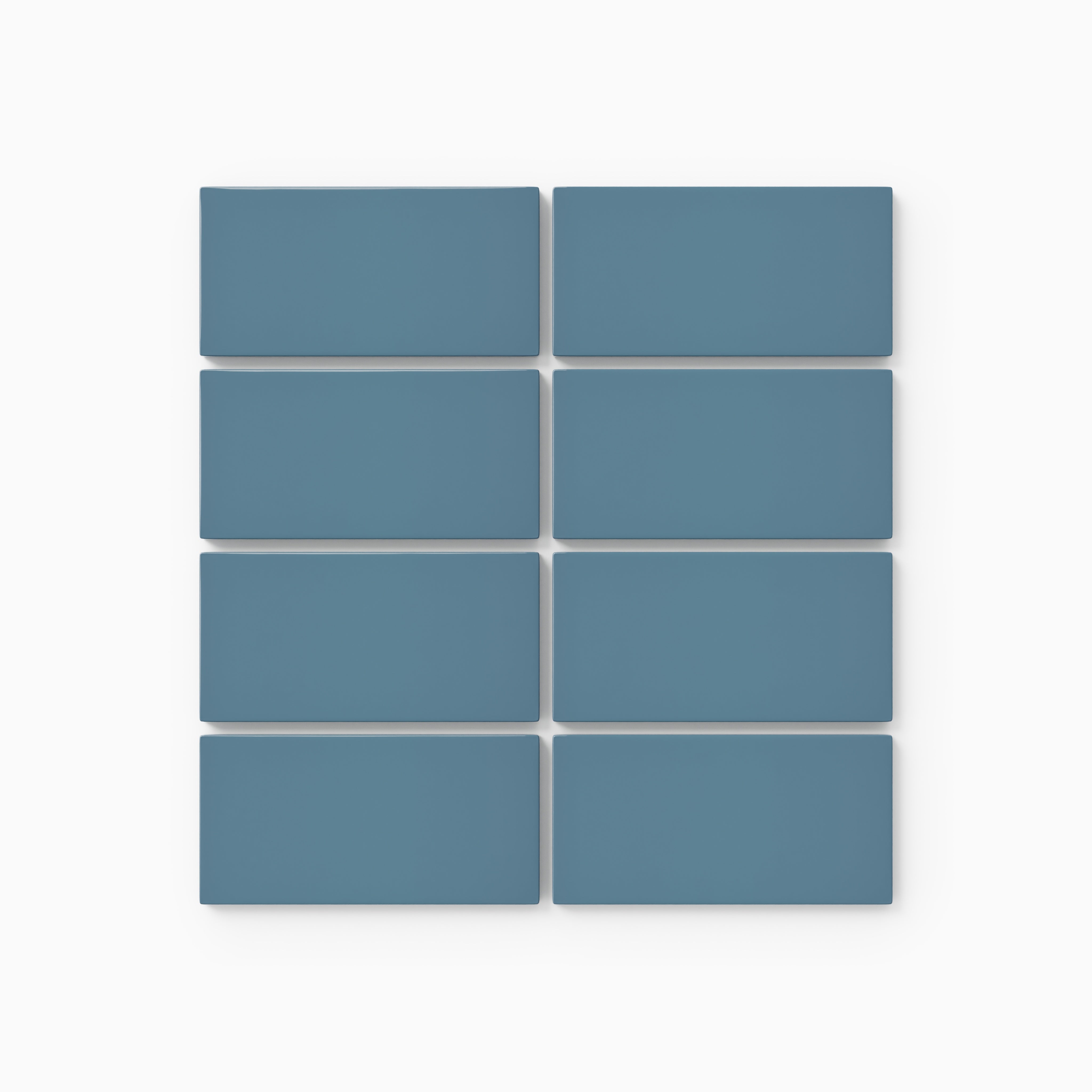 2x4 Straight Set Sheeted Natural Press Ceramic Mosaic Tile in Azurite Gloss