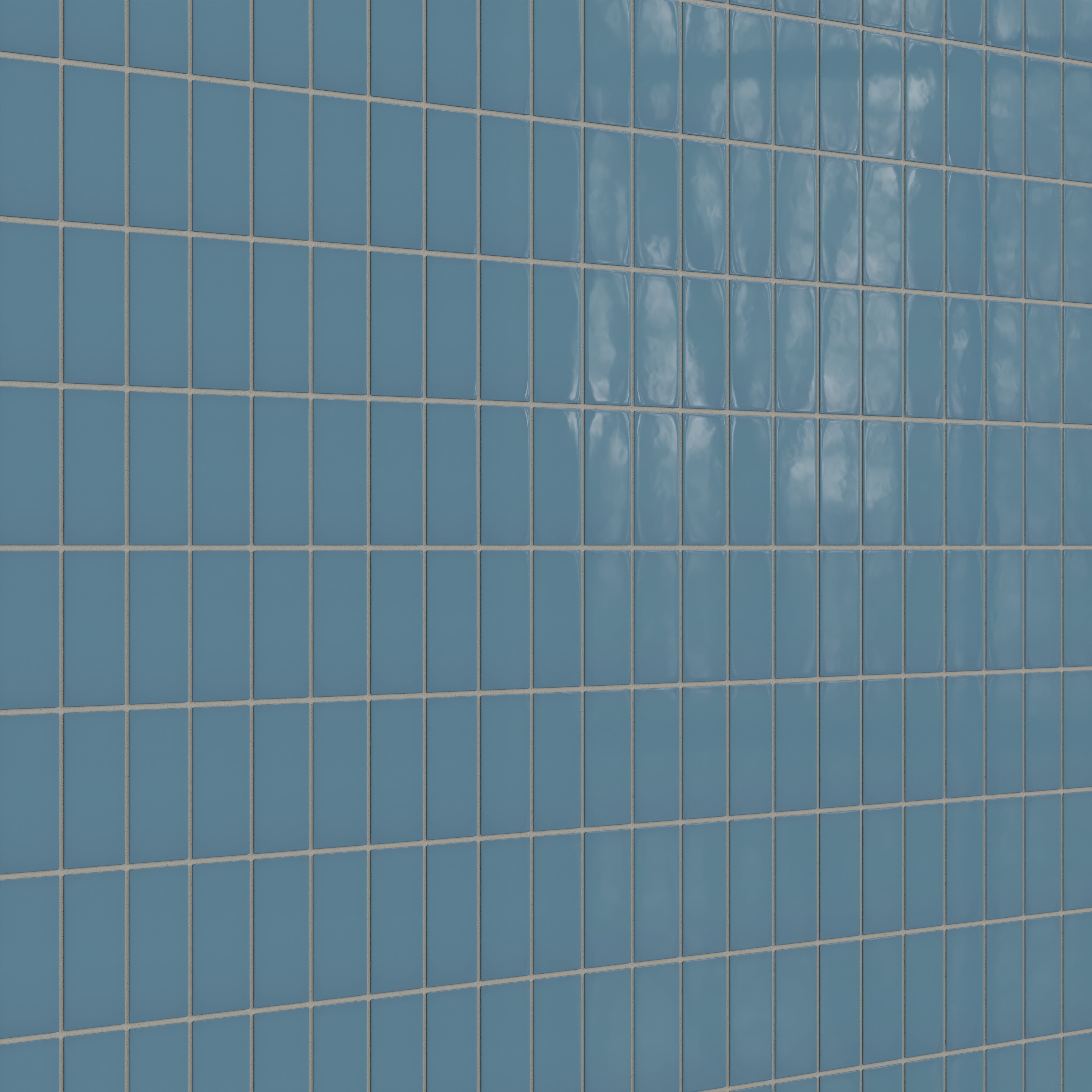 2x4 Straight Set Sheeted Natural Press Ceramic Mosaic Tile in Azurite Gloss