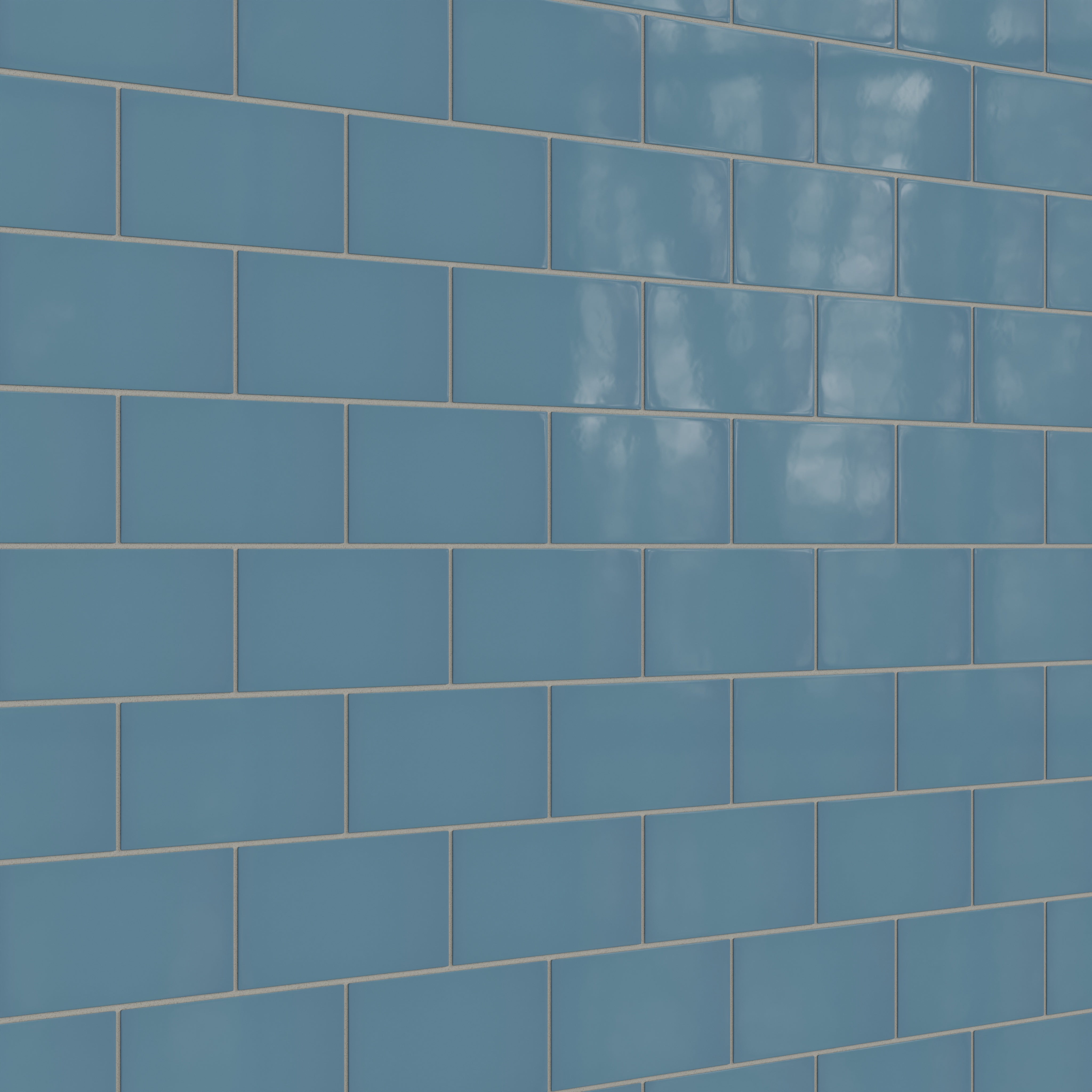 4x8 Natural Press Ceramic Tile in Azurite Gloss