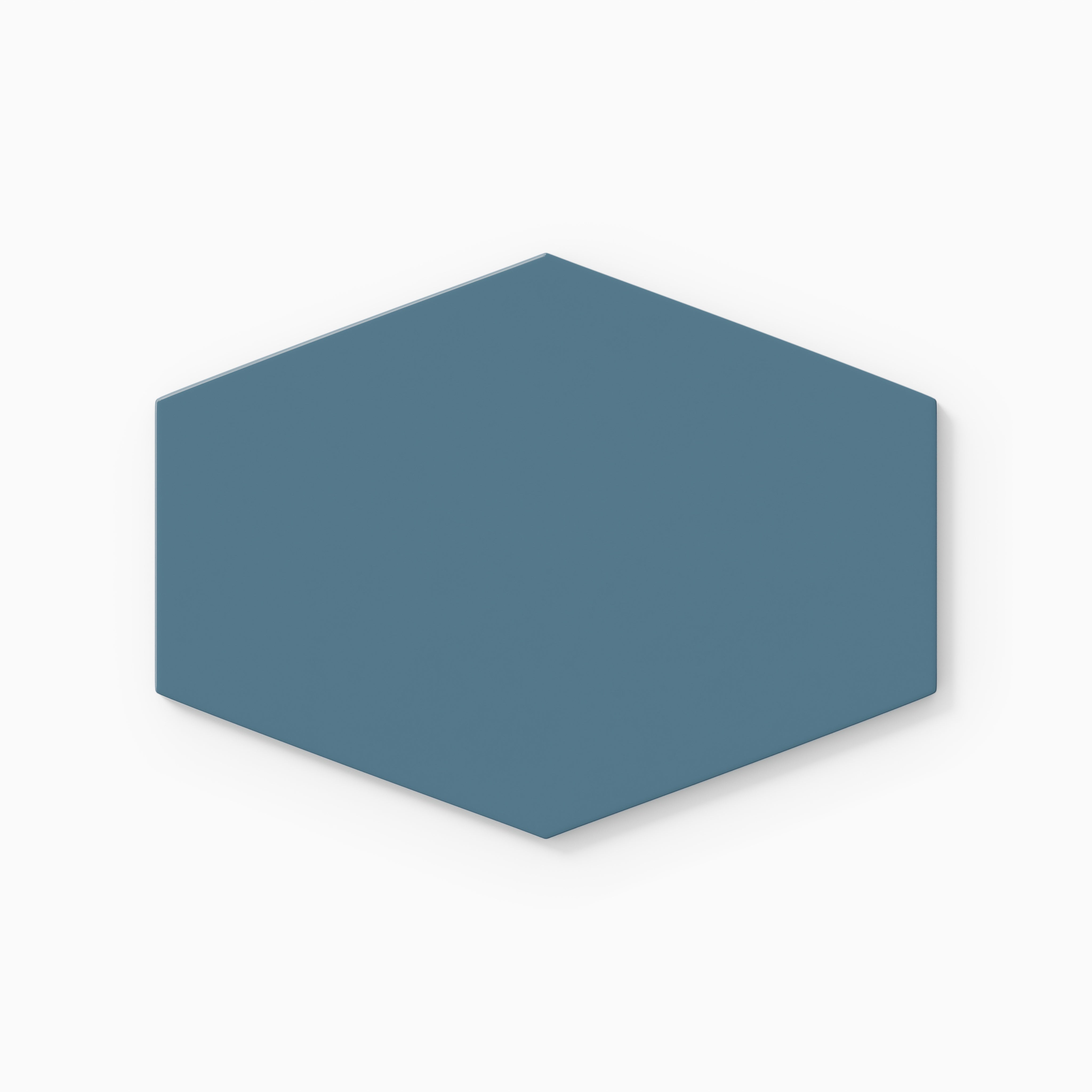Elongated Hexagon Natural Press Ceramic Tile in Azurite Gloss