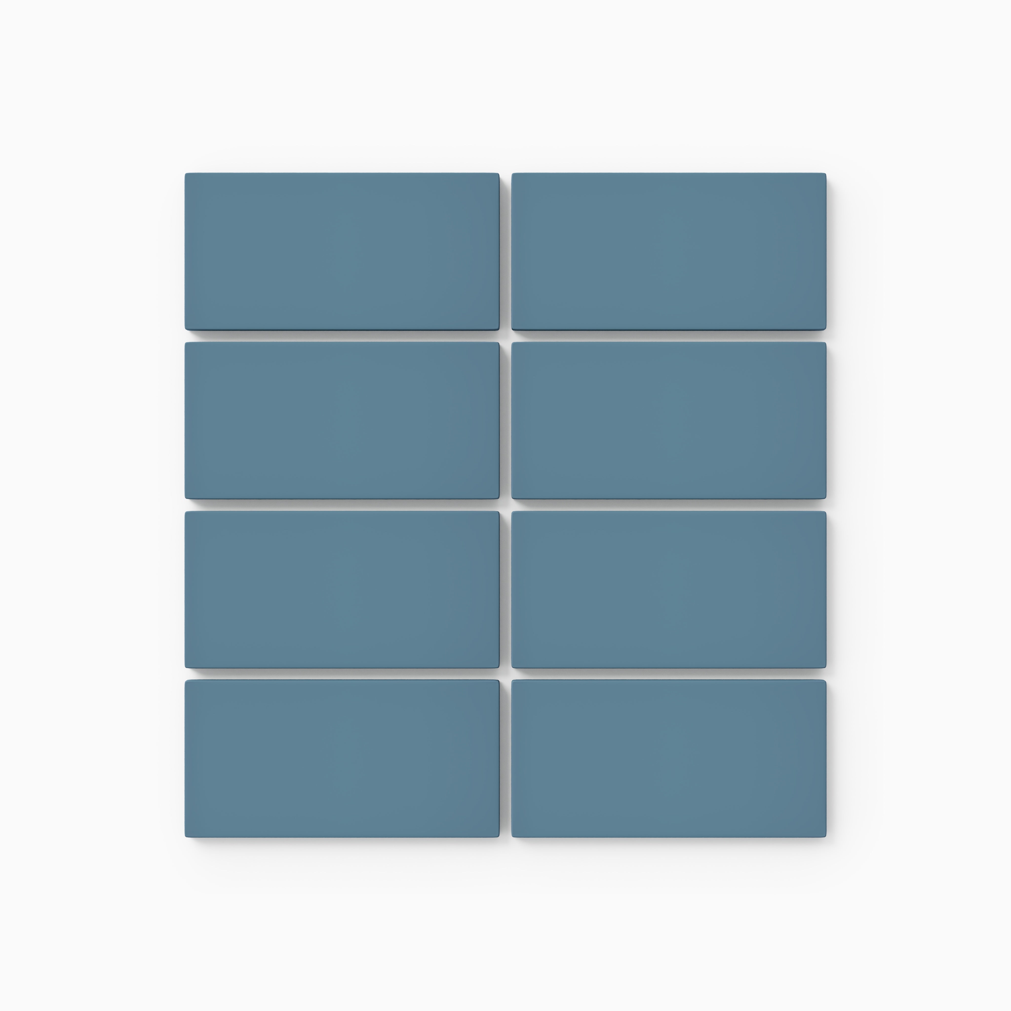 2x4 Straight Set Sheeted Natural Press Ceramic Mosaic Tile in Azurite Matte