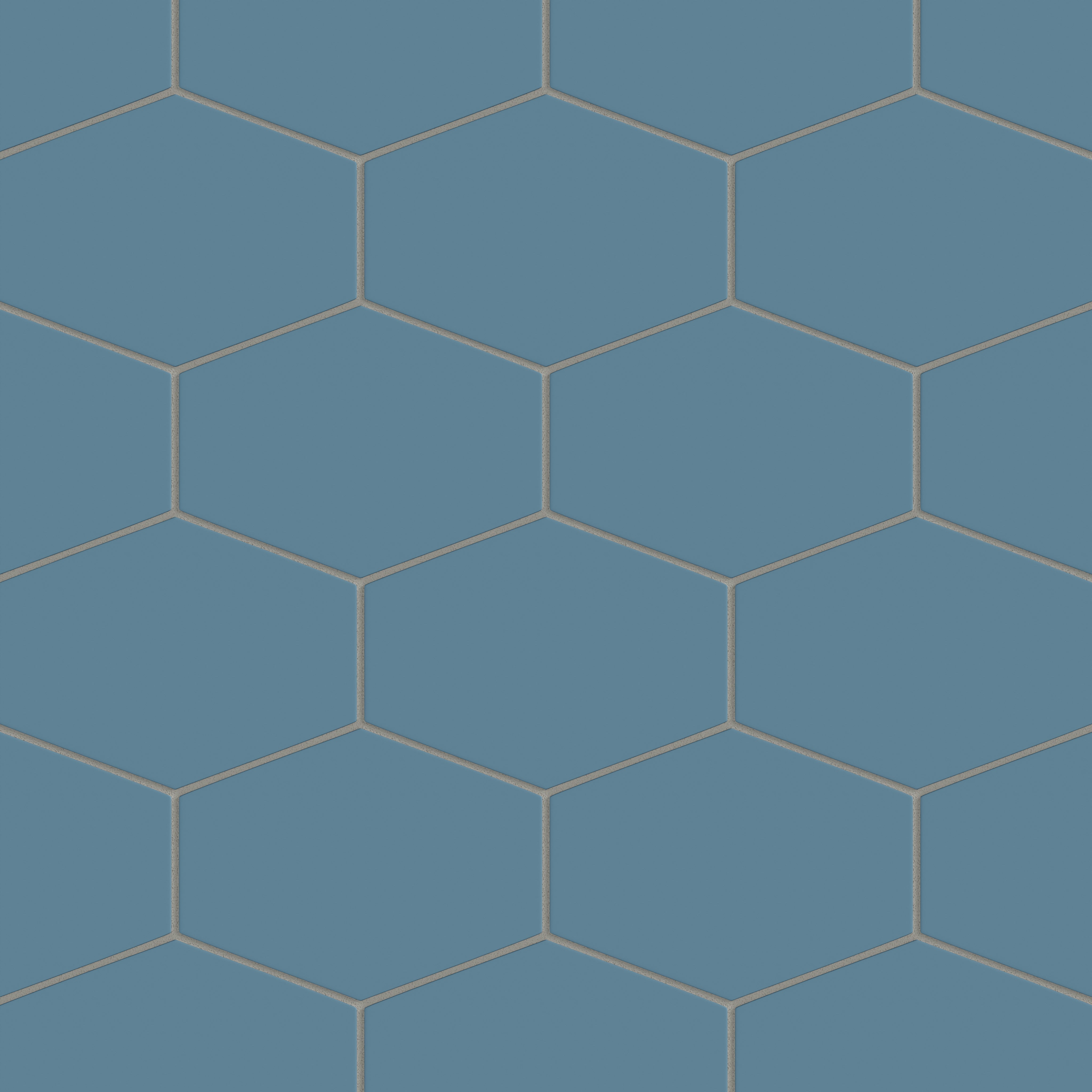 Elongated Hexagon Natural Press Ceramic Tile in Azurite Matte