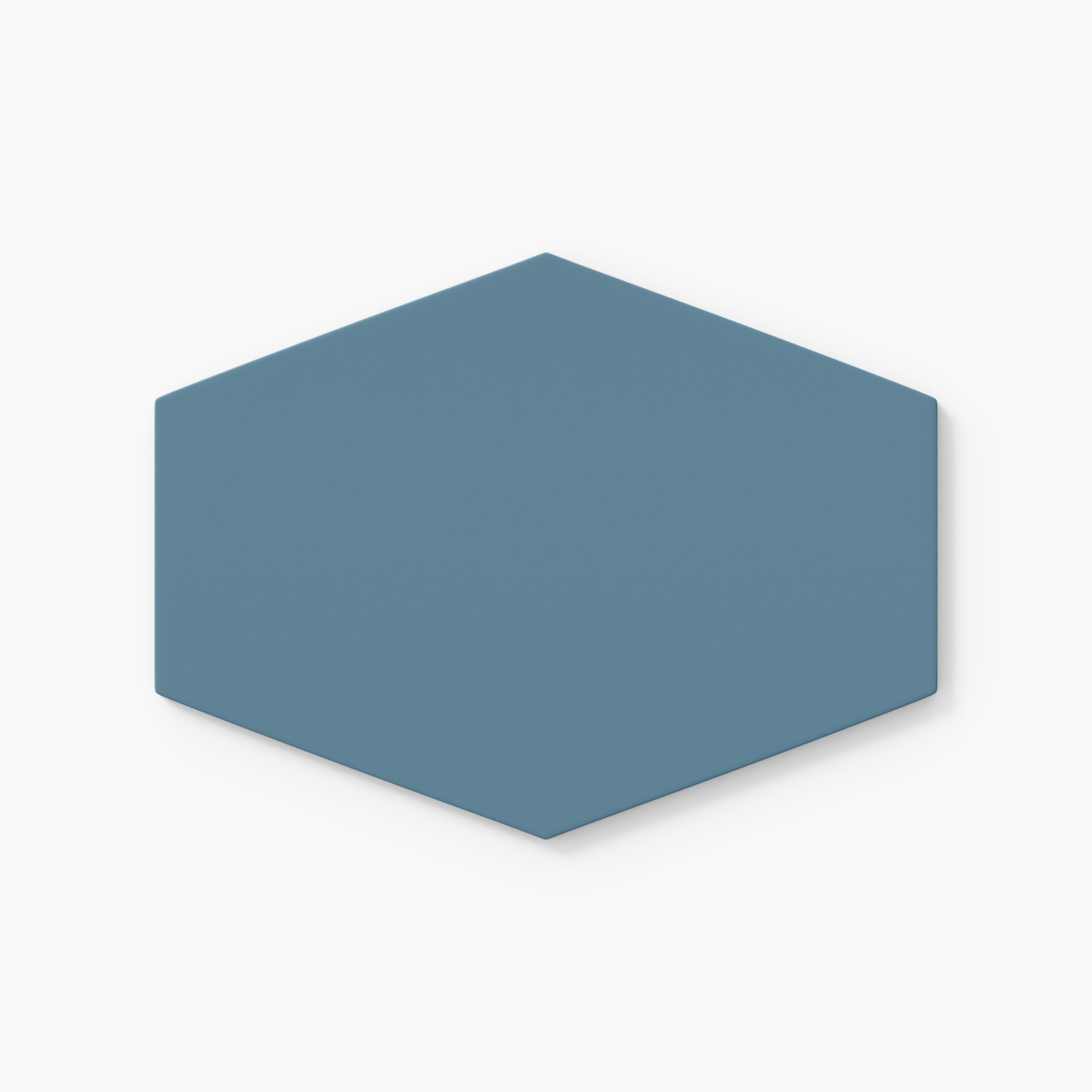Elongated Hexagon Natural Press Ceramic Tile in Azurite Matte