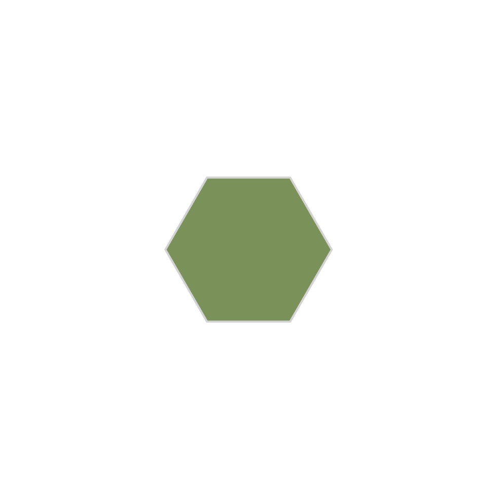 4" Hexagon Original Ceramic Tile in Kelp Matte