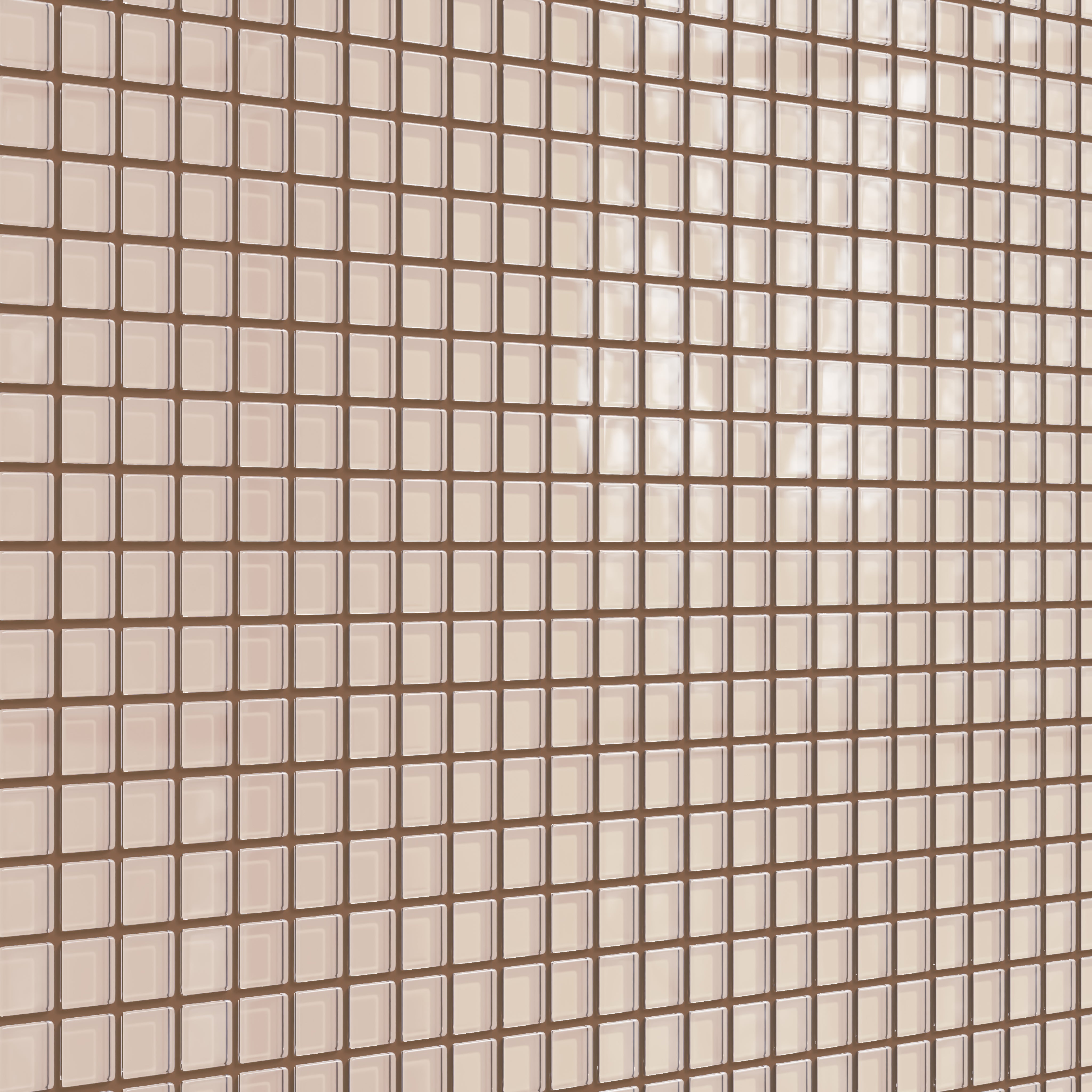 1x1 Straight Set Sheeted Glass Mosaic Tile in Rosy Finch Gloss