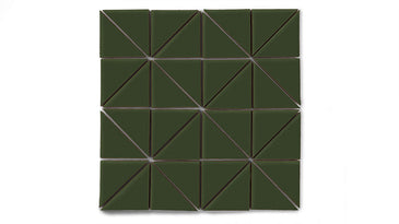 3" Triangle Sheeted - Quadrant Original Ceramic Mosaic Tile in Hunter Green Matte